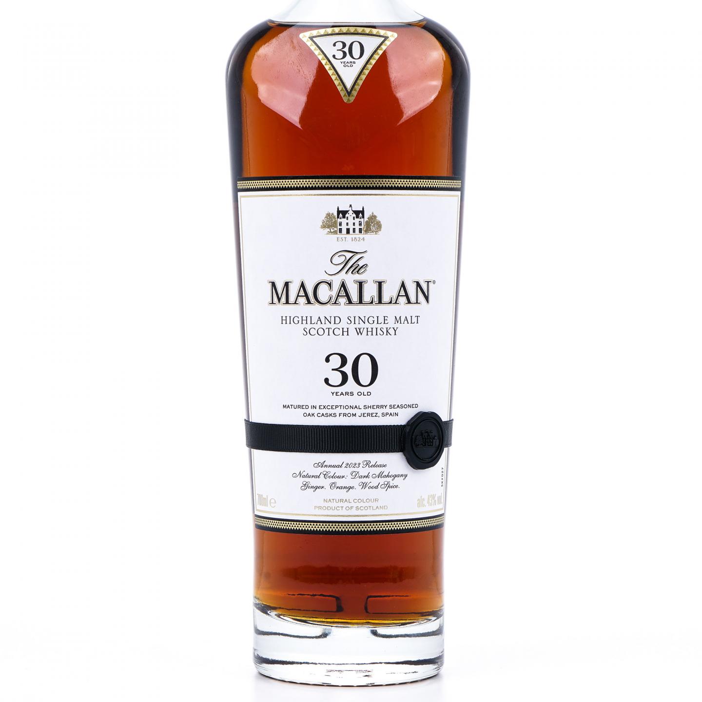 【附X光图】Macallan 麦卡伦 30年 2023 黑腰带 雪莉桶 木盒