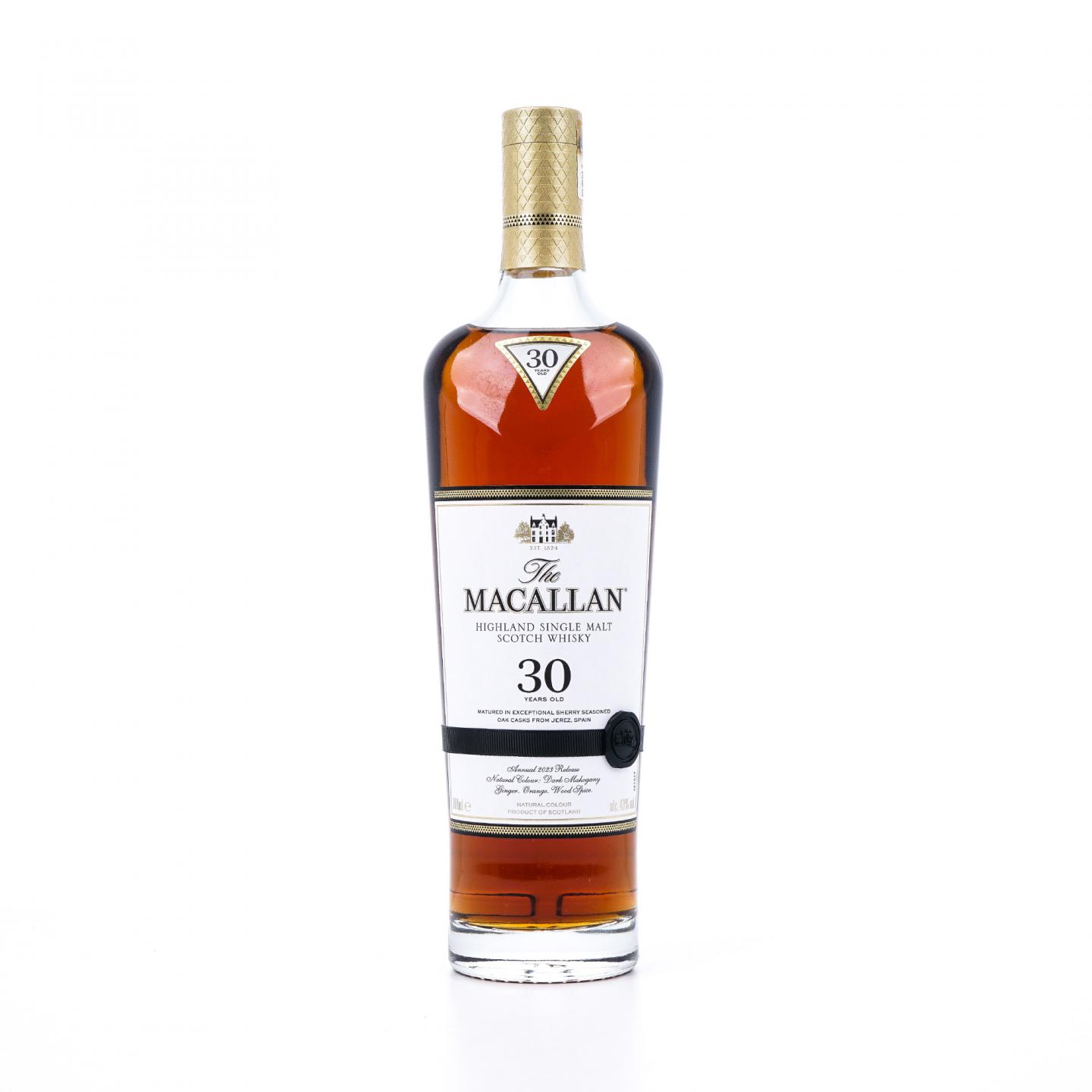 【附X光图】Macallan 麦卡伦 30年 2023 黑腰带 雪莉桶 木礼盒