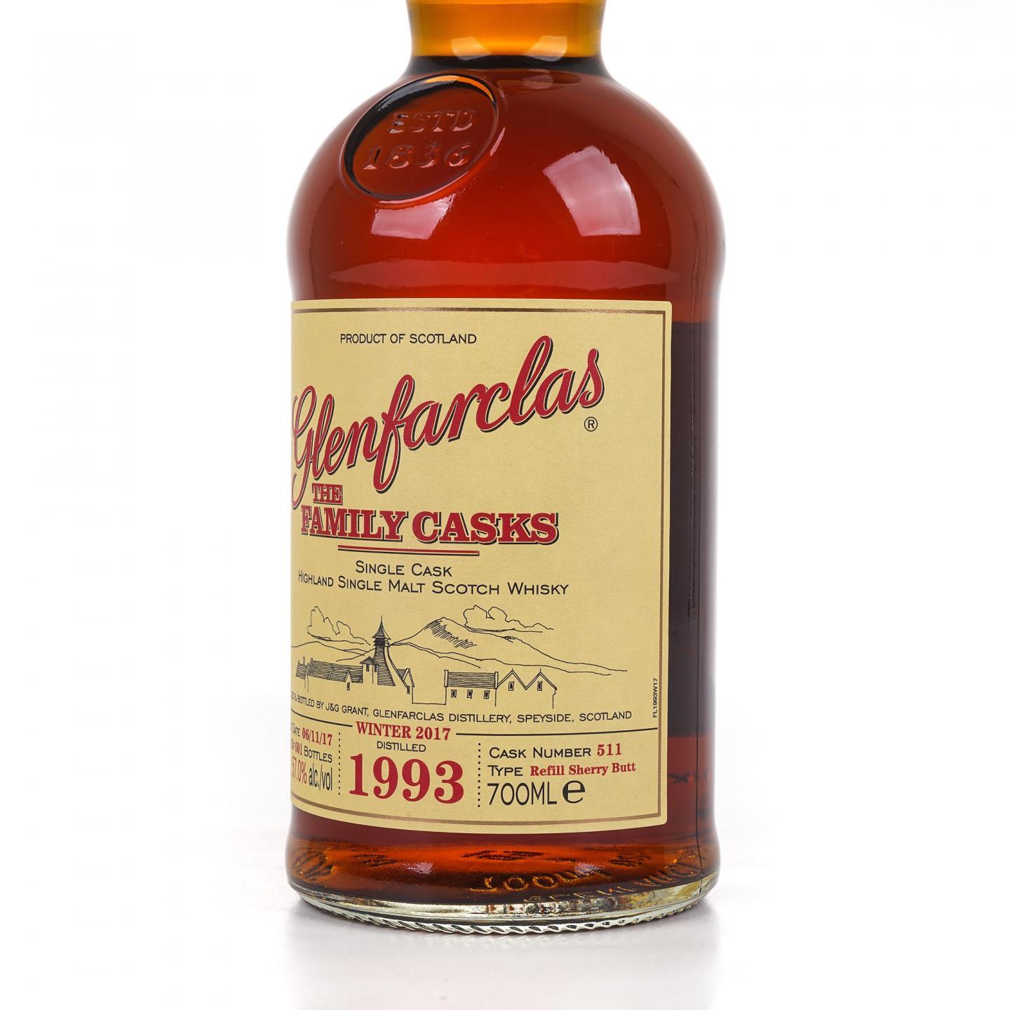 Glenfarclas 格兰花格 1993-2017 家族桶#511 雪莉单桶