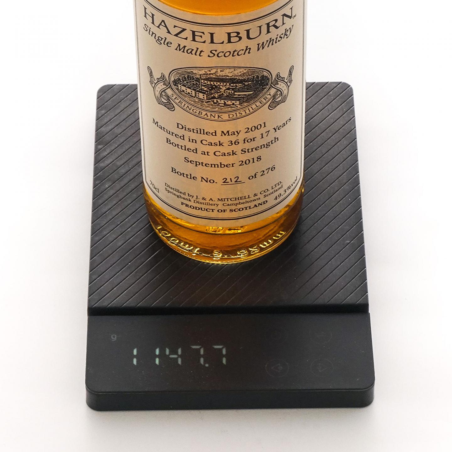 Hazelburn 哈索本 17年 2001-2018 桶强 私人桶