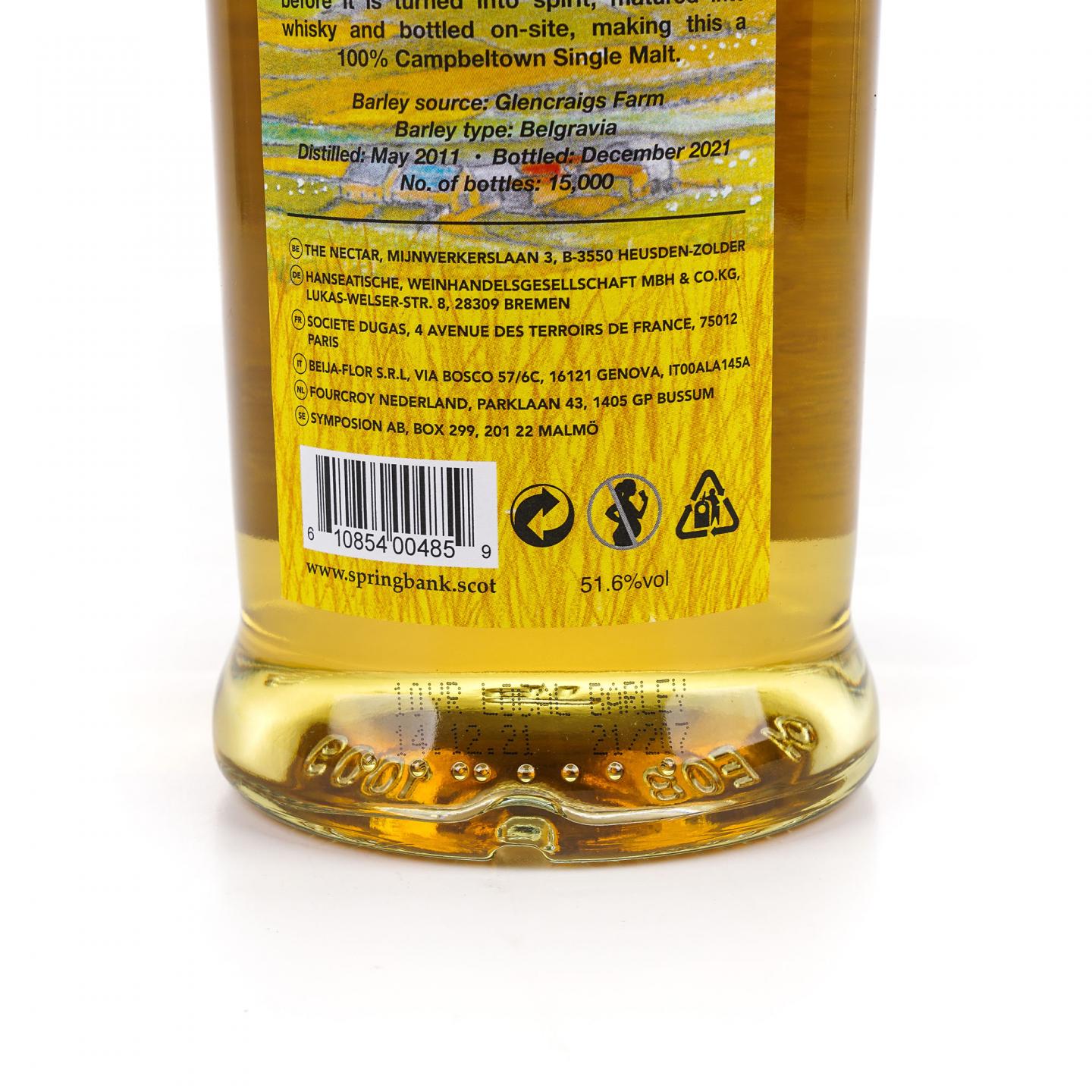 Springbank 云顶 10年 2011-2021 本地大麦