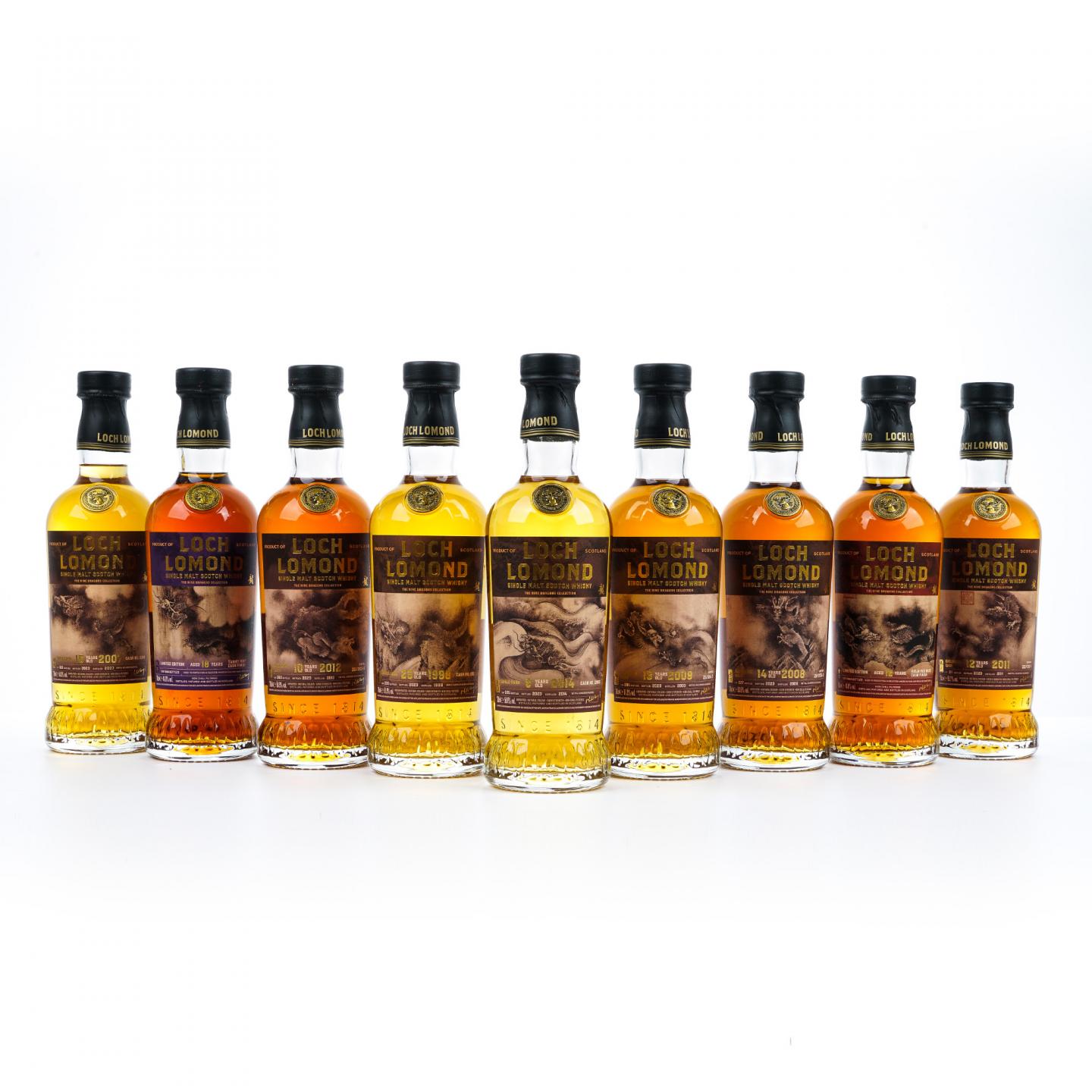 Loch Lomond 罗曼湖 龙年限定版 陈容《九龙图》 9瓶组
