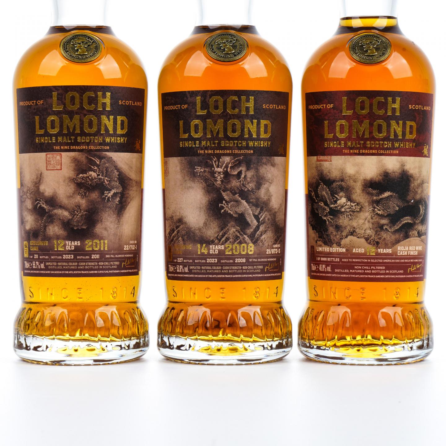 Loch Lomond 罗曼湖 龙年限定版 陈容《九龙图》 9瓶组