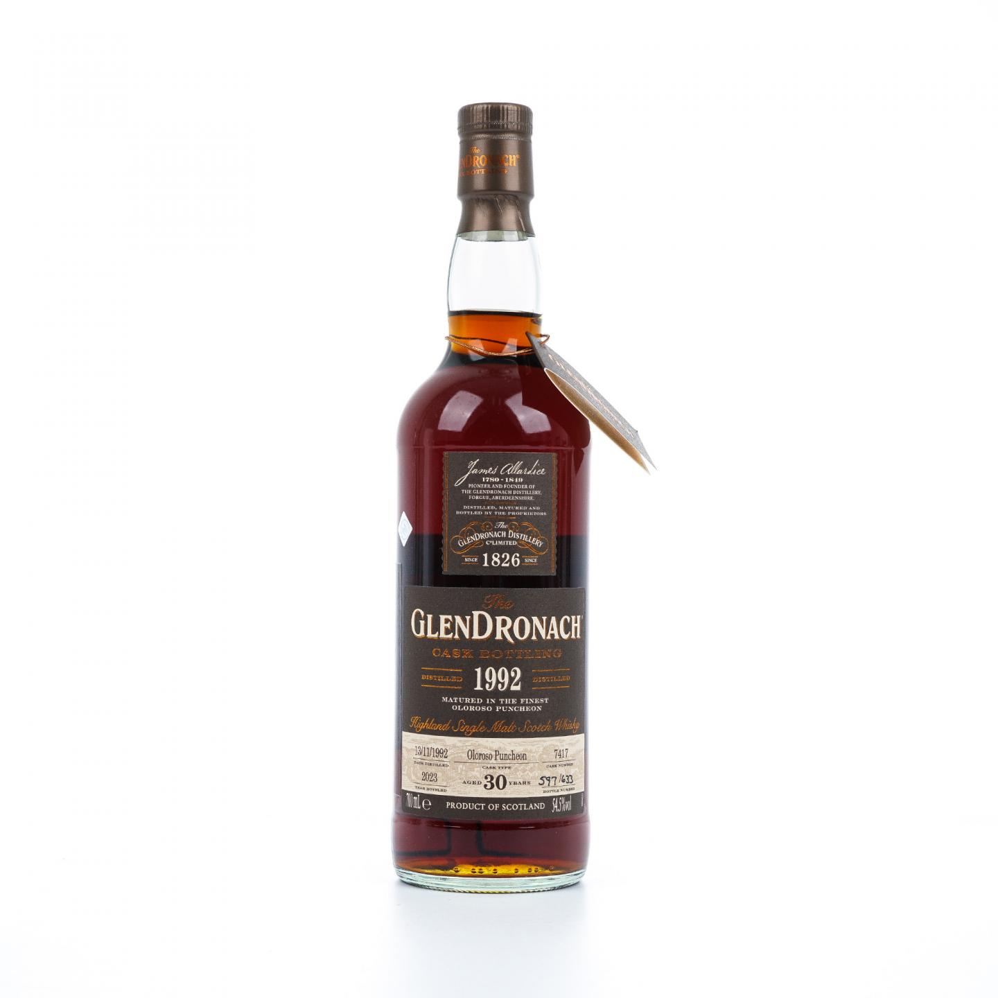 Glendronach 格兰多纳 30年 1992-2023 雪莉桶#7417 瓶码597