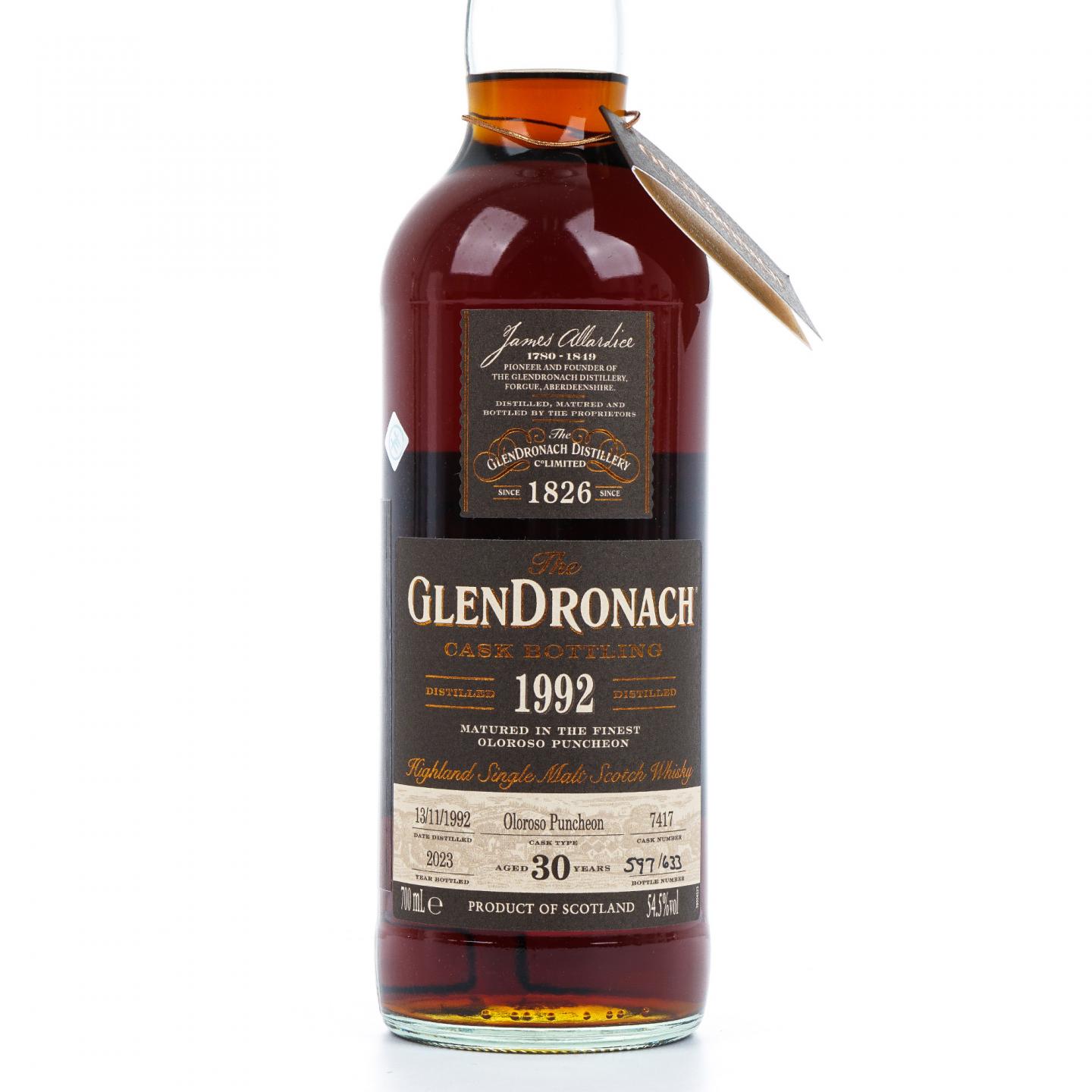 Glendronach 格兰多纳 30年 1992-2023 雪莉桶#7417 瓶码597