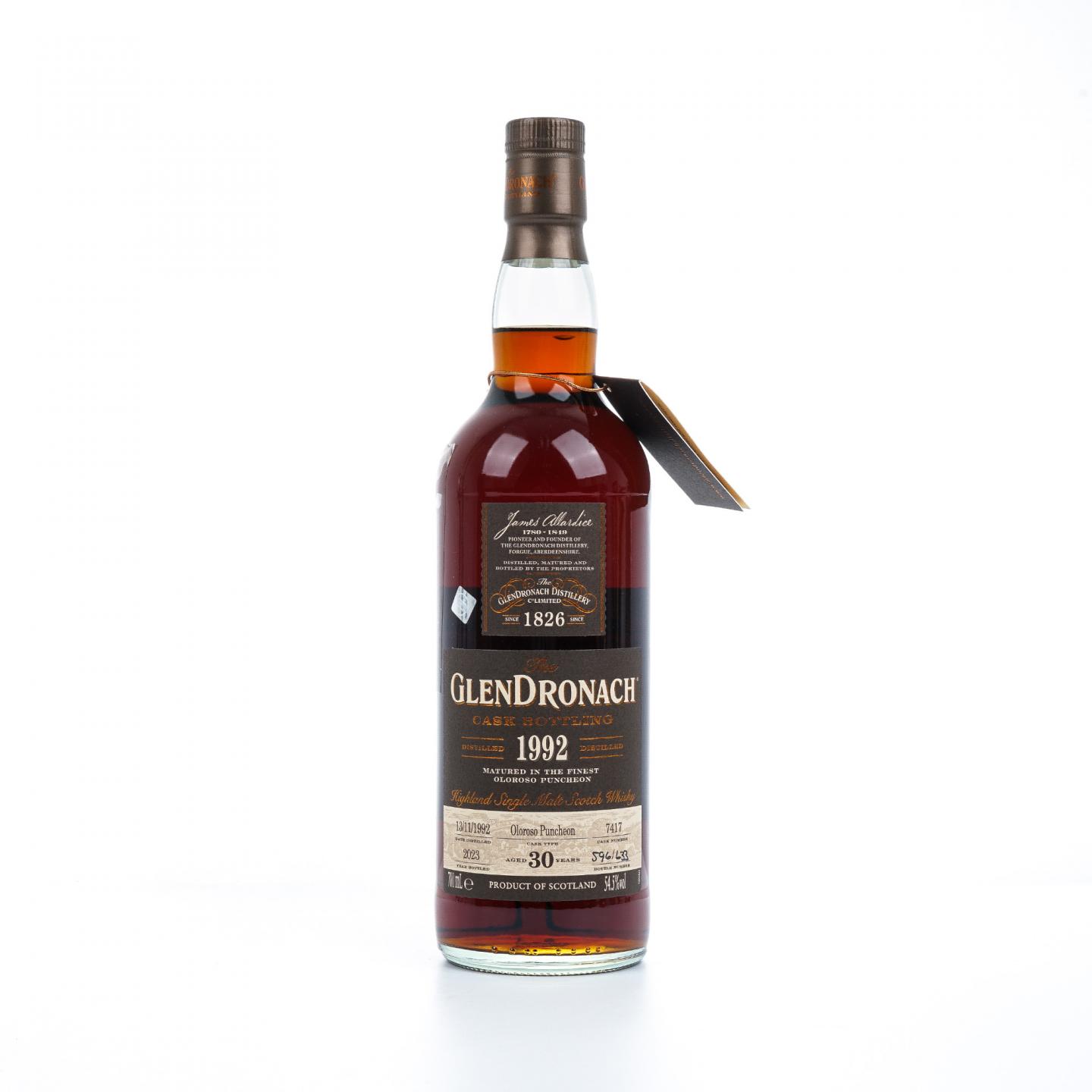 Glendronach 格兰多纳 30年 1992-2023 雪莉桶#7417 瓶码596