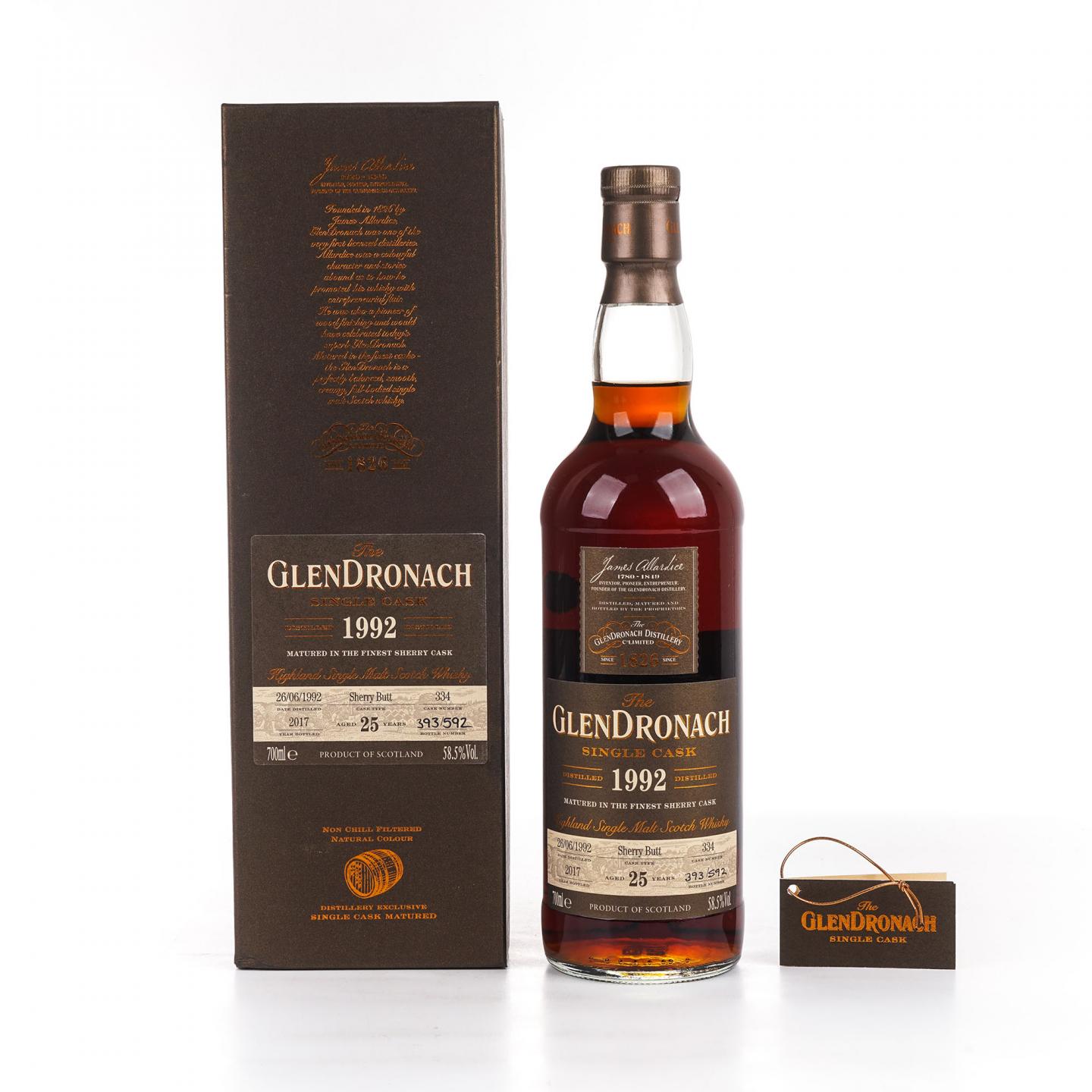 Glendronach 格兰多纳 25年 1992-2017 雪莉单桶#334
