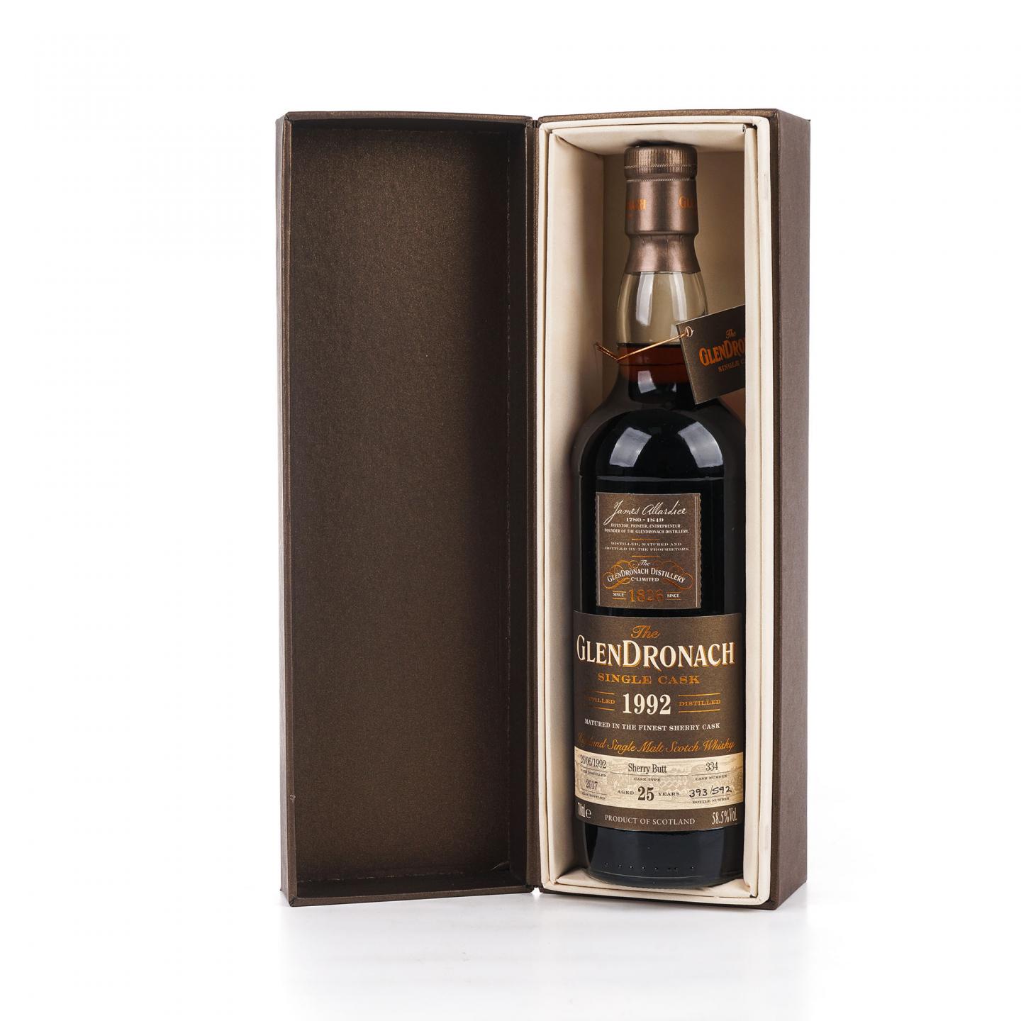 Glendronach 格兰多纳 25年 1992-2017 雪莉单桶#334