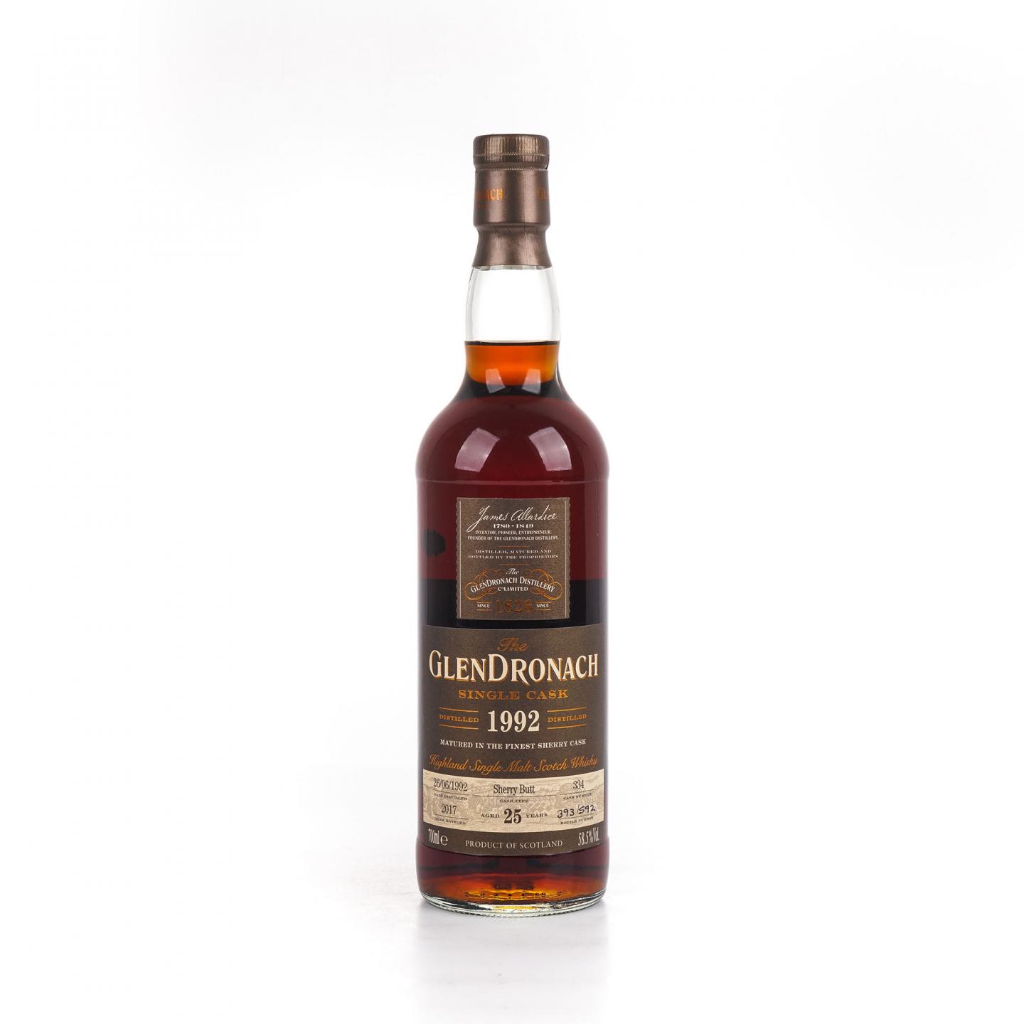 Glendronach 格兰多纳 25年 1992-2017 雪莉单桶#334