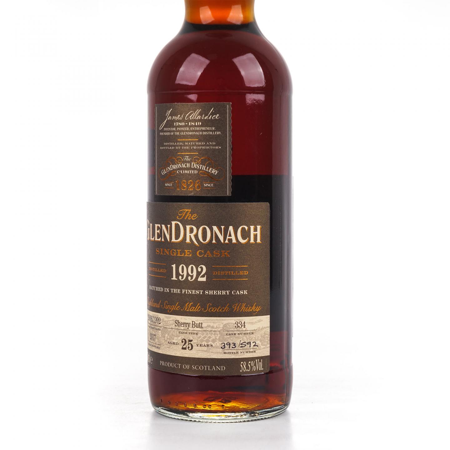 Glendronach 格兰多纳 25年 1992-2017 雪莉单桶#334