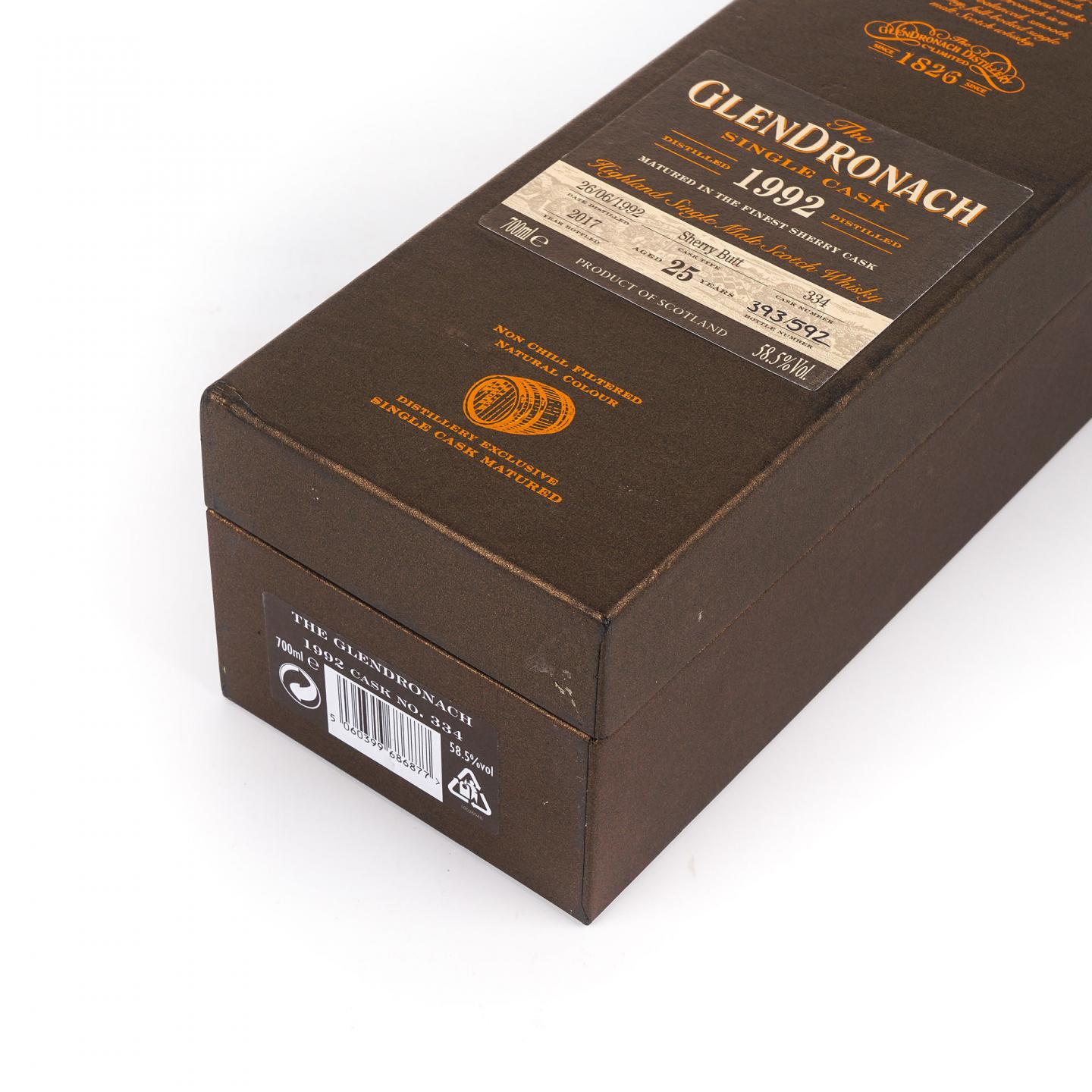 Glendronach 格兰多纳 25年 1992-2017 雪莉单桶#334