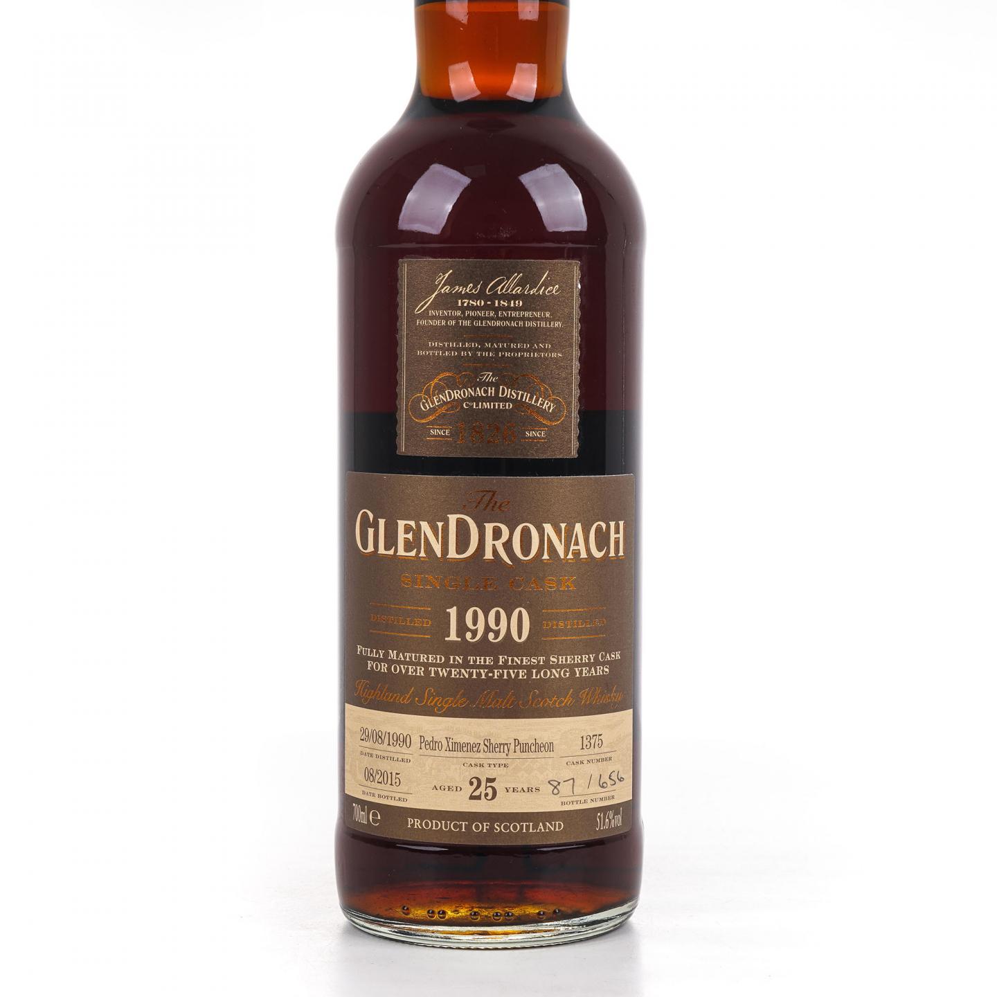Glendronach 格兰多纳 25年 1990-2015 雪莉桶#1375
