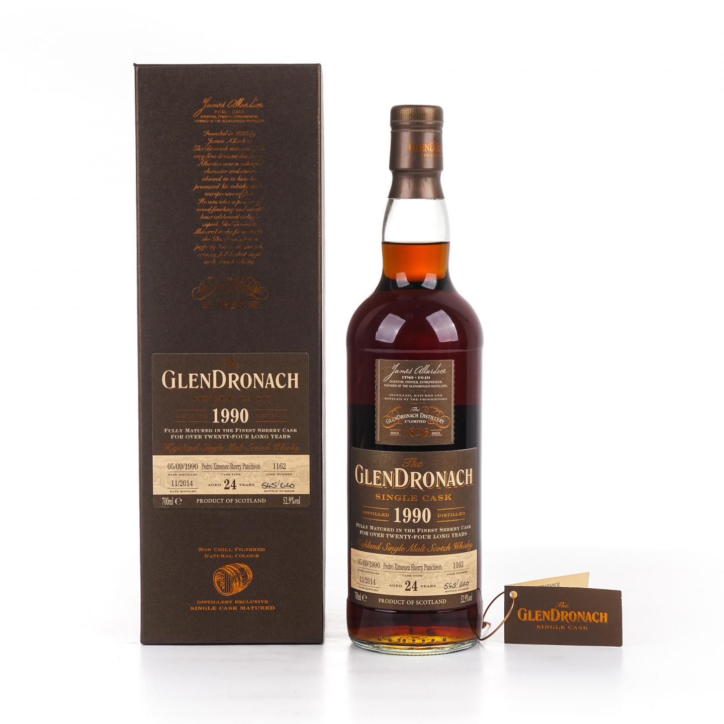 Glendronach 格兰多纳 24年 1990-2014 雪莉单桶#1162