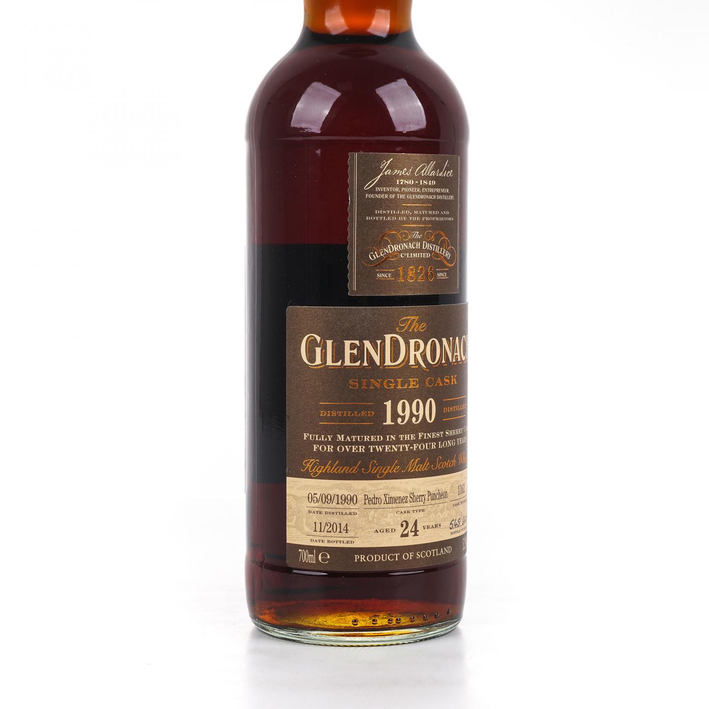 Glendronach 格兰多纳 24年 1990-2014 雪莉单桶#1162