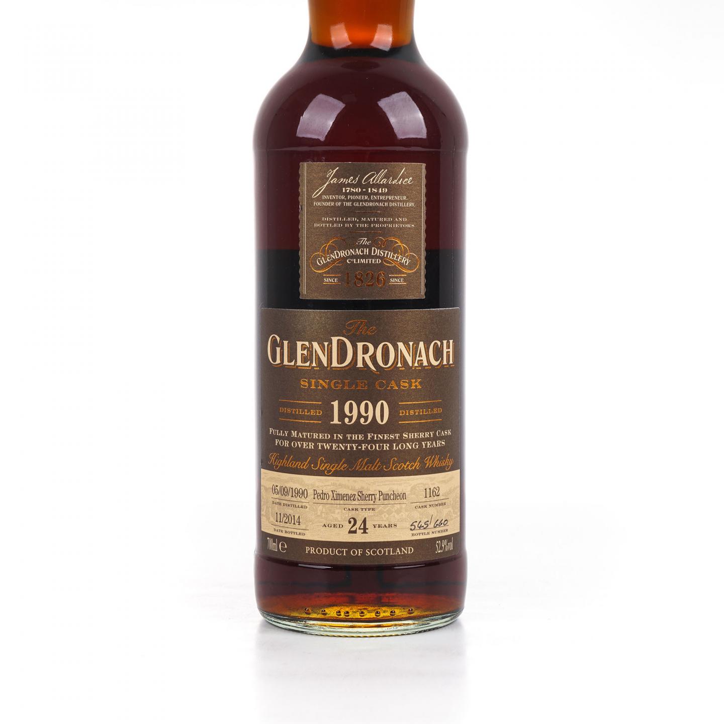 Glendronach 格兰多纳 24年 1990-2014 雪莉单桶#1162