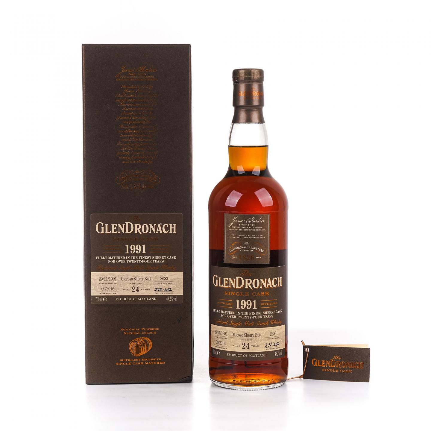 Glendronach 格兰多纳 24年 1991-2016 雪莉单桶#2683