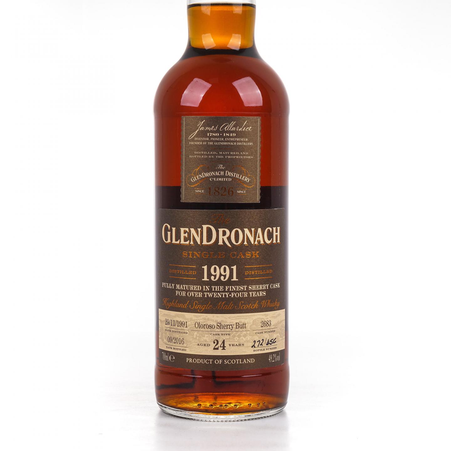 Glendronach 格兰多纳 24年 1991-2016 雪莉单桶#2683
