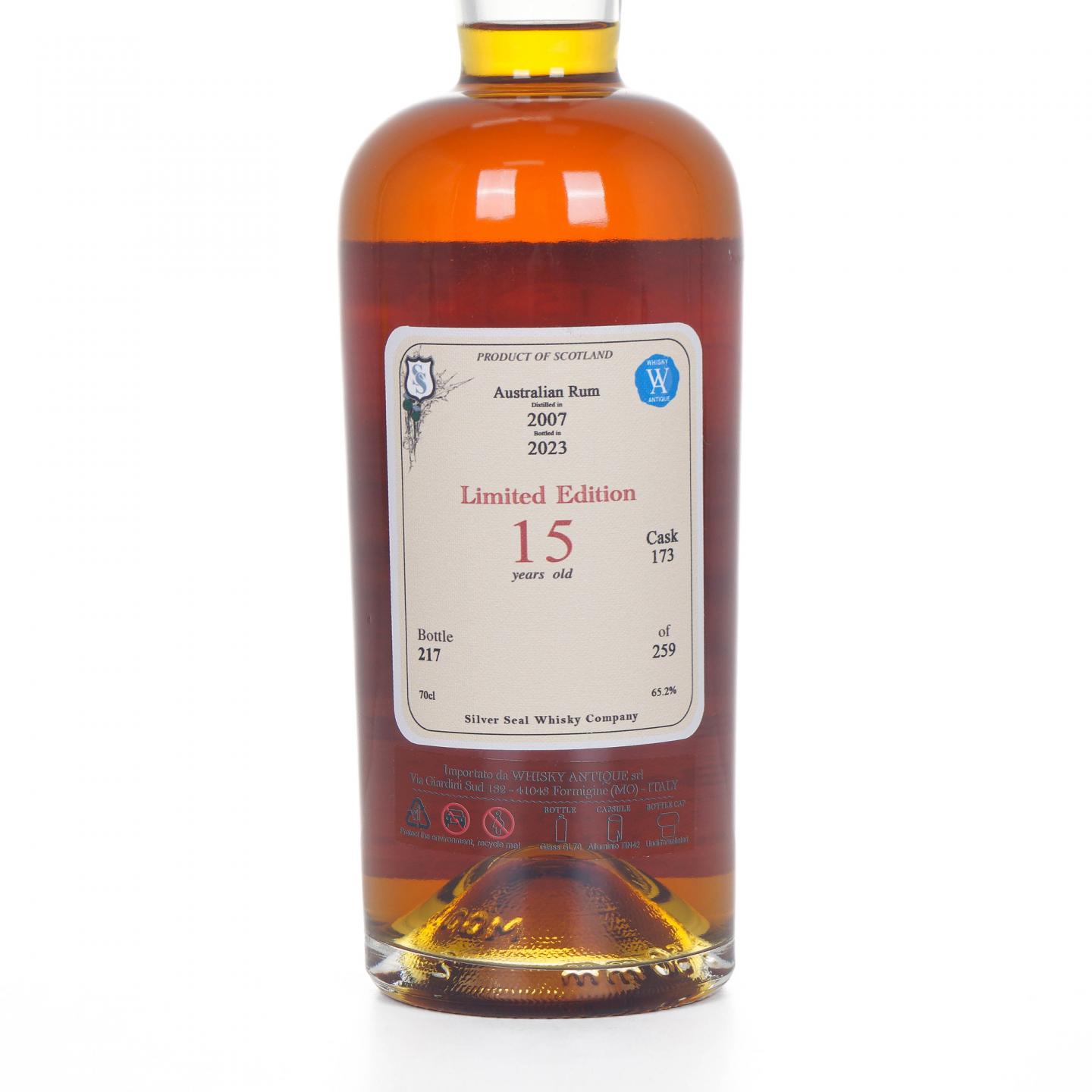 Beenleigh 斌力朗姆酒 15年 2007-2023 Silver Seal 单桶#173