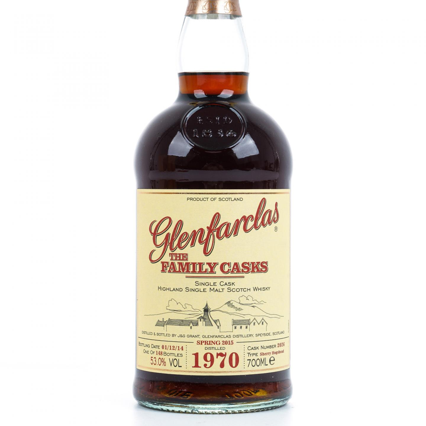 Glenfarclas 格兰花格 1970-2014 家族桶 雪莉桶#2026