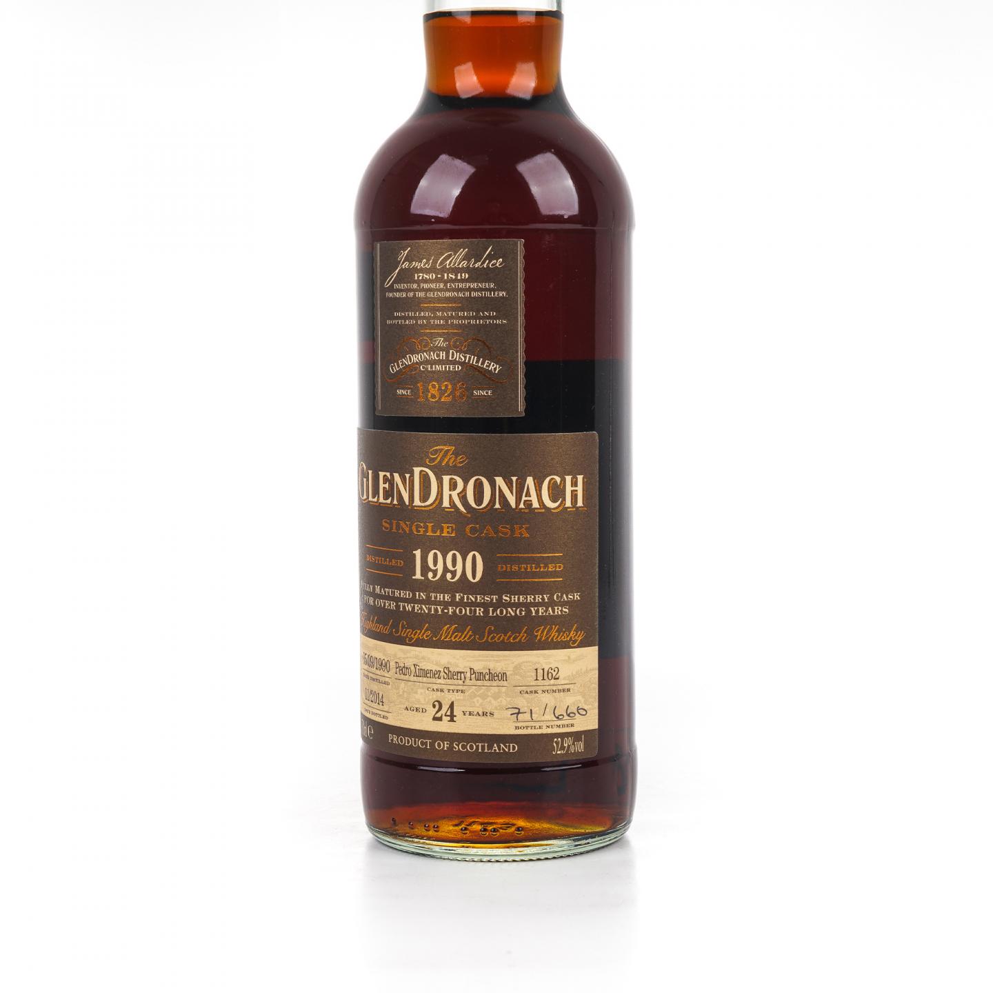Glendronach 格兰多纳 24年 1990-2014 雪莉单桶#1162 52.9%