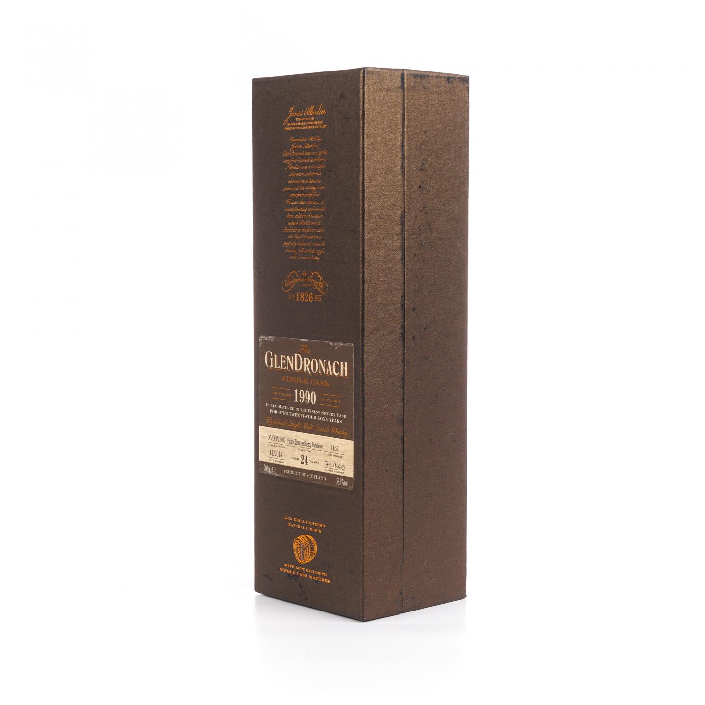 Glendronach 格兰多纳 24年 1990-2014 雪莉单桶#1162 52.9%
