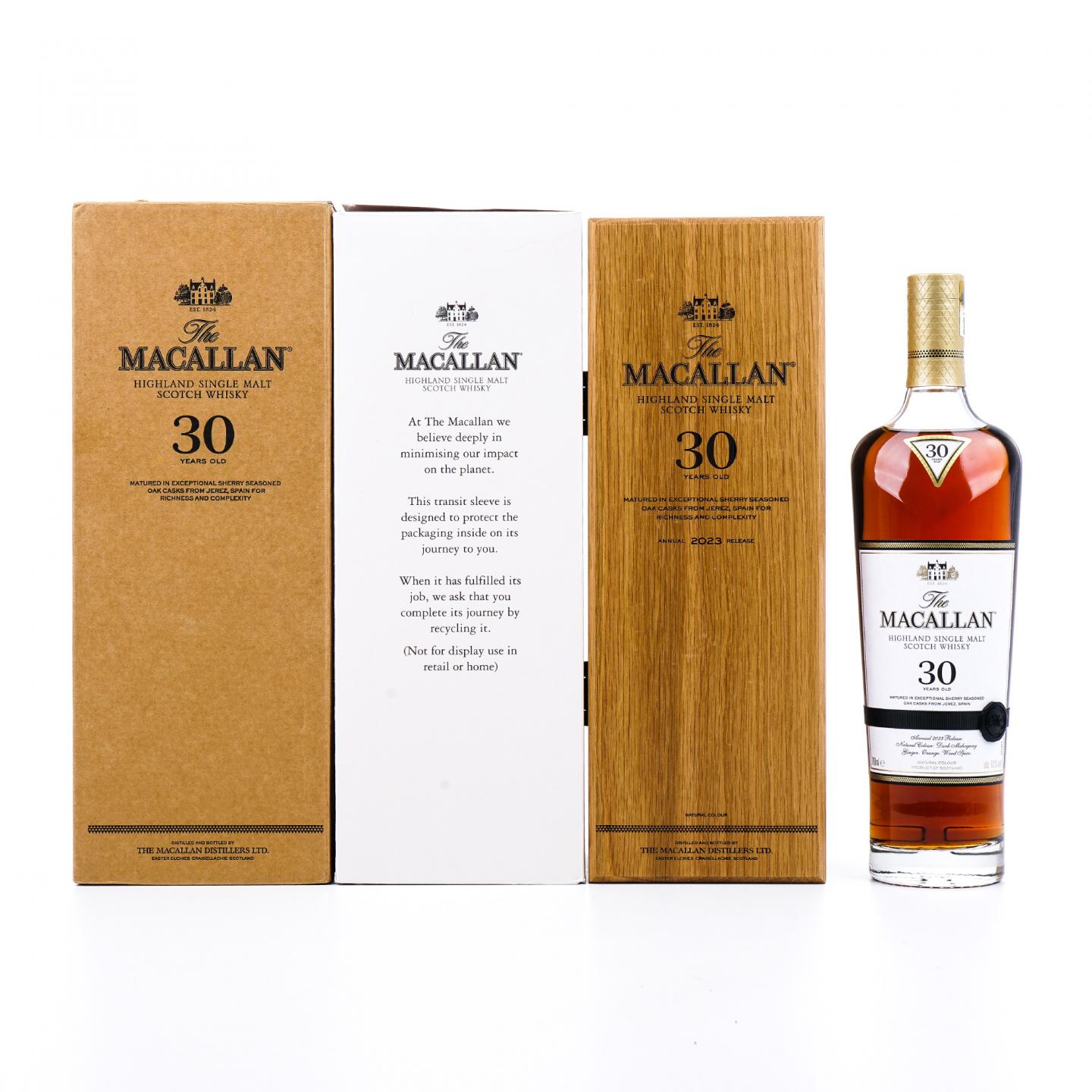 【附X光图】Macallan 麦卡伦 30年 2023 黑腰带 雪莉桶 木礼盒