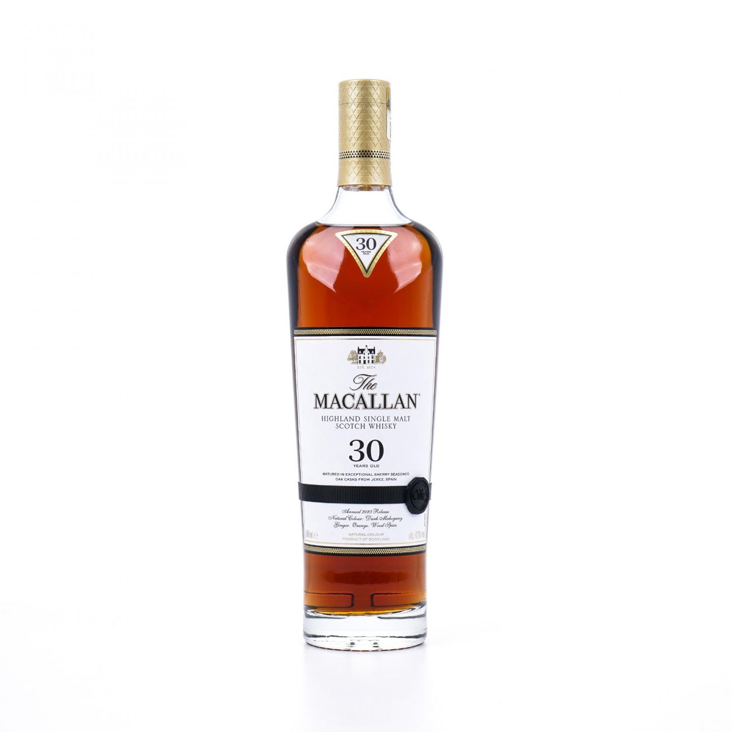 【附X光图】Macallan 麦卡伦 30年 2023 黑腰带 雪莉桶 木礼盒