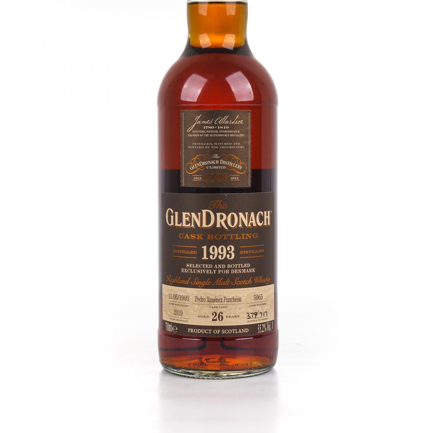 Glendronach 格兰多纳 26年 1993-2019 丹麦限定 雪莉桶#5965
