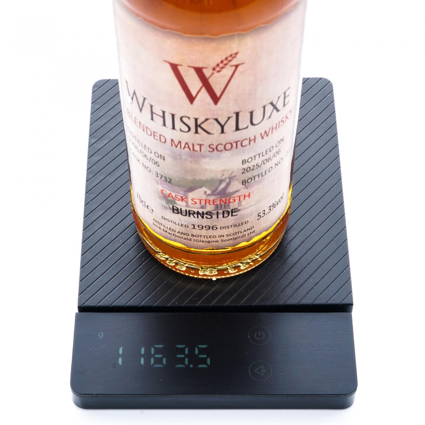 Burnside 29年 1996-2025 百富汤匙桶#3732 Whiskyluxe 桶强