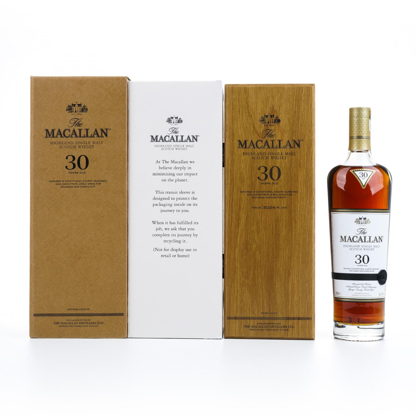 【附X光图】Macallan 麦卡伦 30年 2024 雪莉桶 黑腰带 木盒