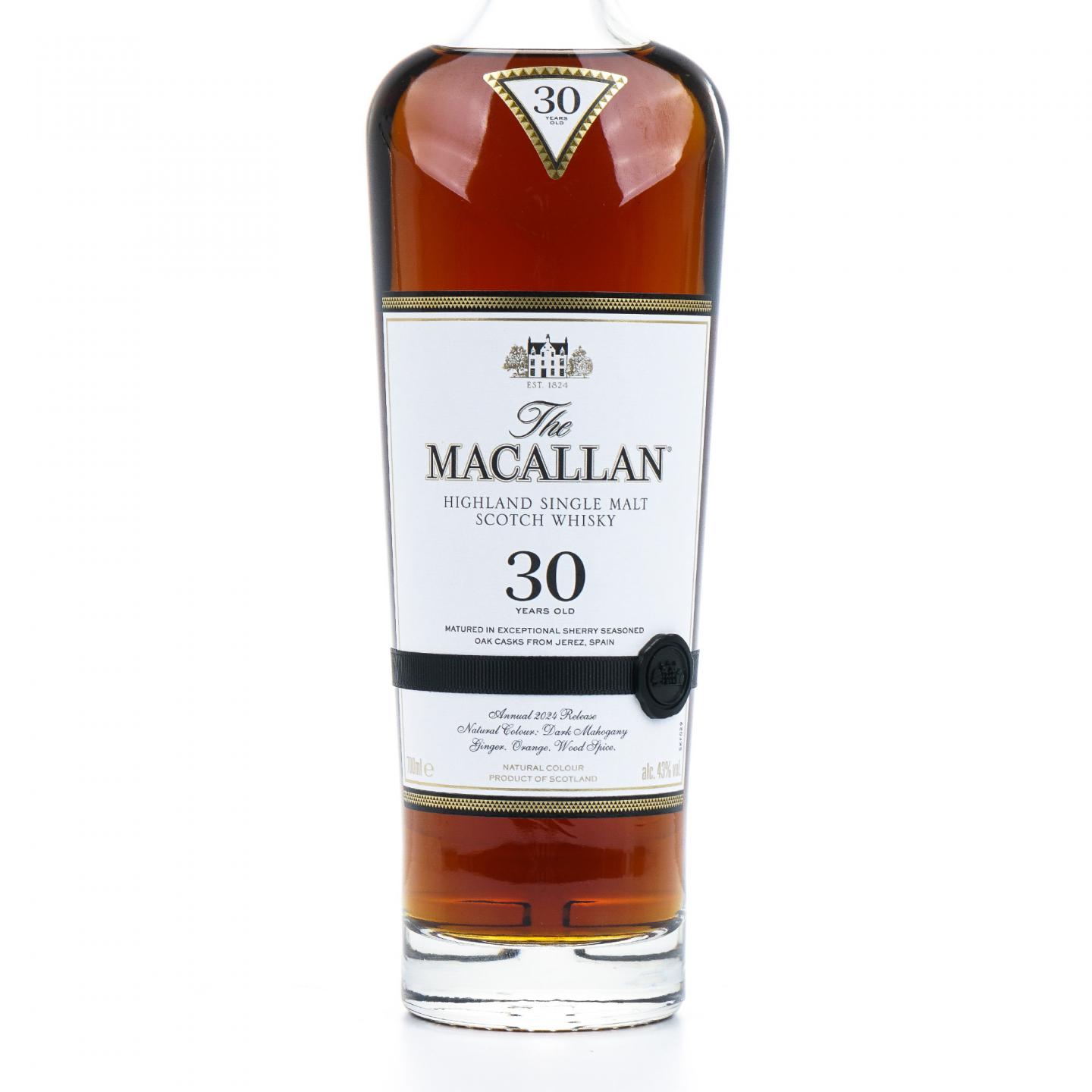 【附X光图】Macallan 麦卡伦 30年 2024 雪莉桶 黑腰带 木盒