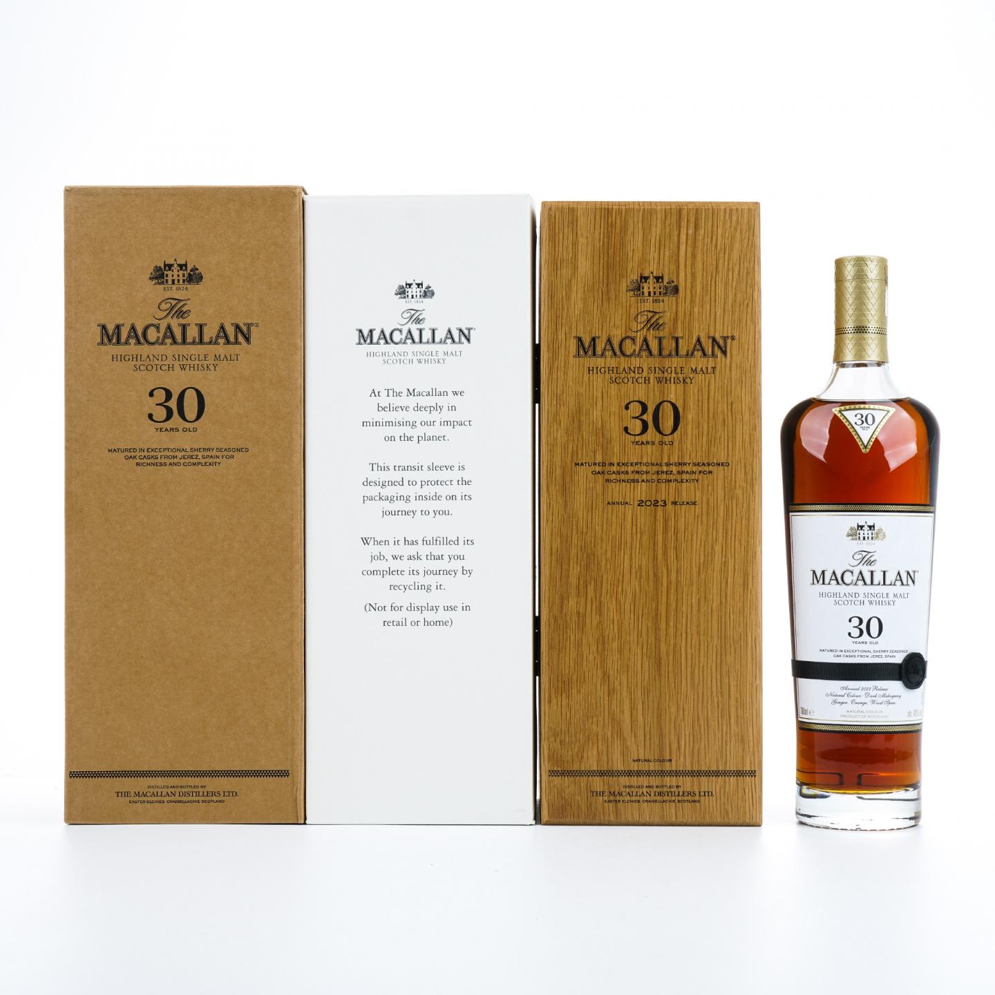【附X光图】Macallan 麦卡伦 30年 2023 黑腰带 雪莉桶 木礼盒