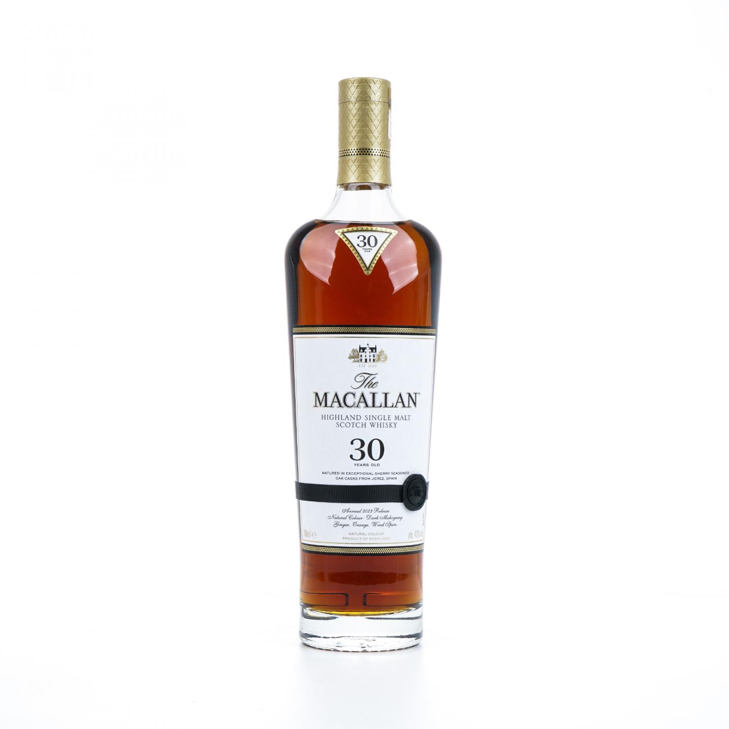 【附X光图】Macallan 麦卡伦 30年 2023 黑腰带 雪莉桶 木礼盒
