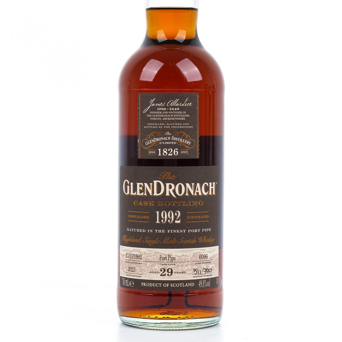 Glendronach 格兰多纳 29年 1992-2023 单桶#6096 700ml