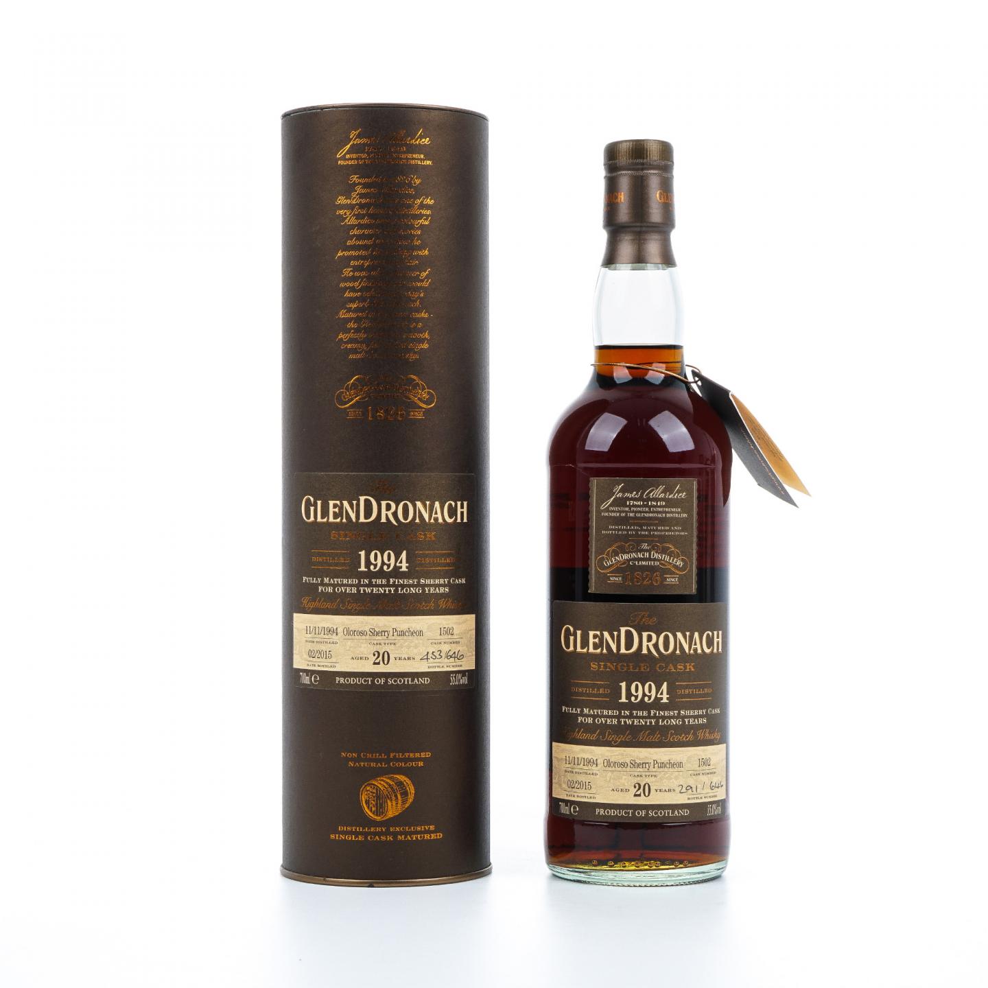 Glendronach 格兰多纳 20年 1994-2015 雪莉桶#1502 非原盒