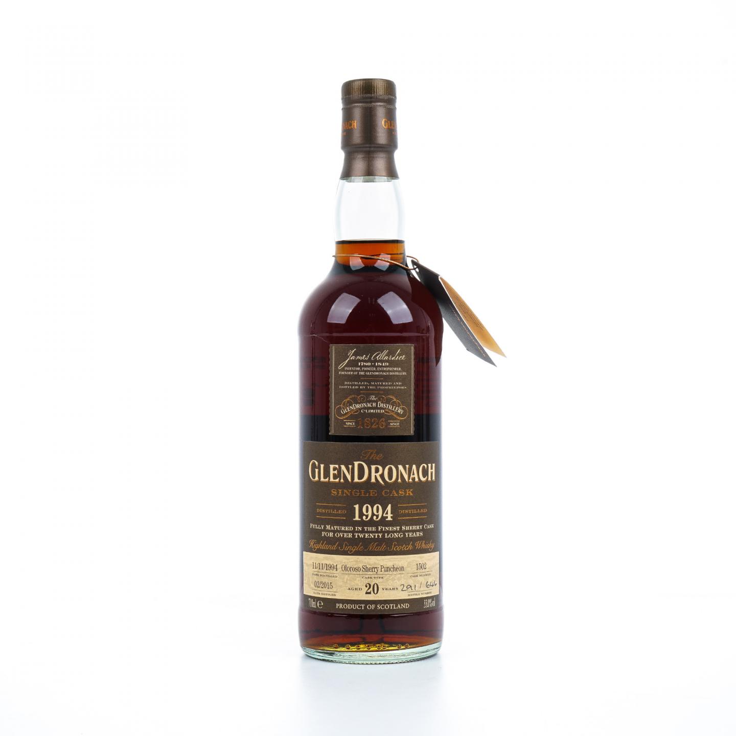 Glendronach 格兰多纳 20年 1994-2015 雪莉桶#1502 非原盒