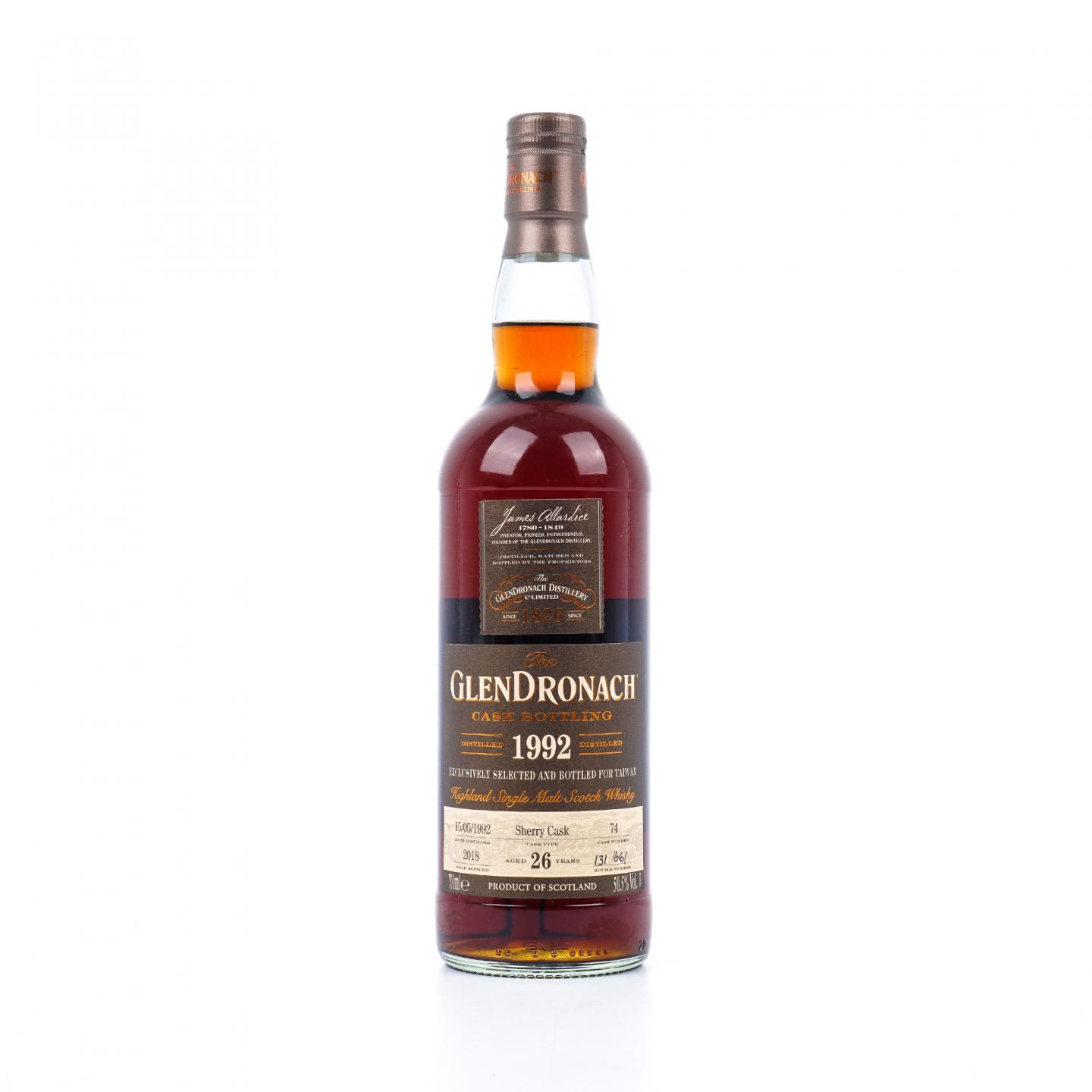 Glendronach 格兰多纳 26年 1992-2018 雪莉单桶#74