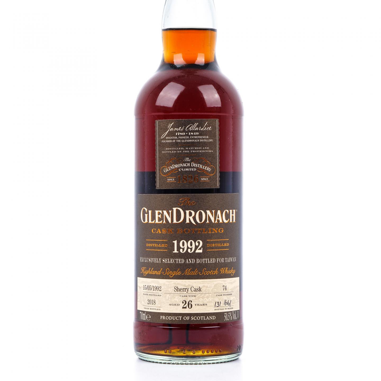 Glendronach 格兰多纳 26年 1992-2018 雪莉单桶#74
