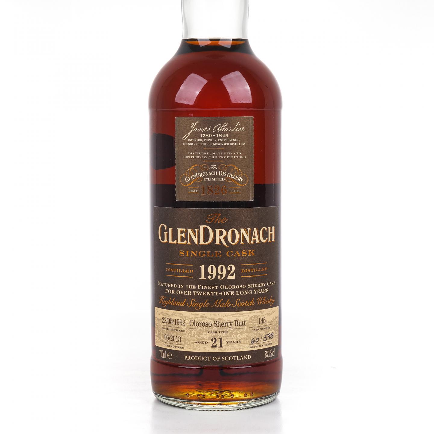 Glendronach 格兰多纳 21年 1992-2013 雪莉单桶#145