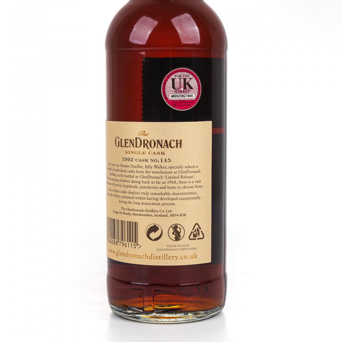 Glendronach 格兰多纳 21年 1992-2013 雪莉单桶#145