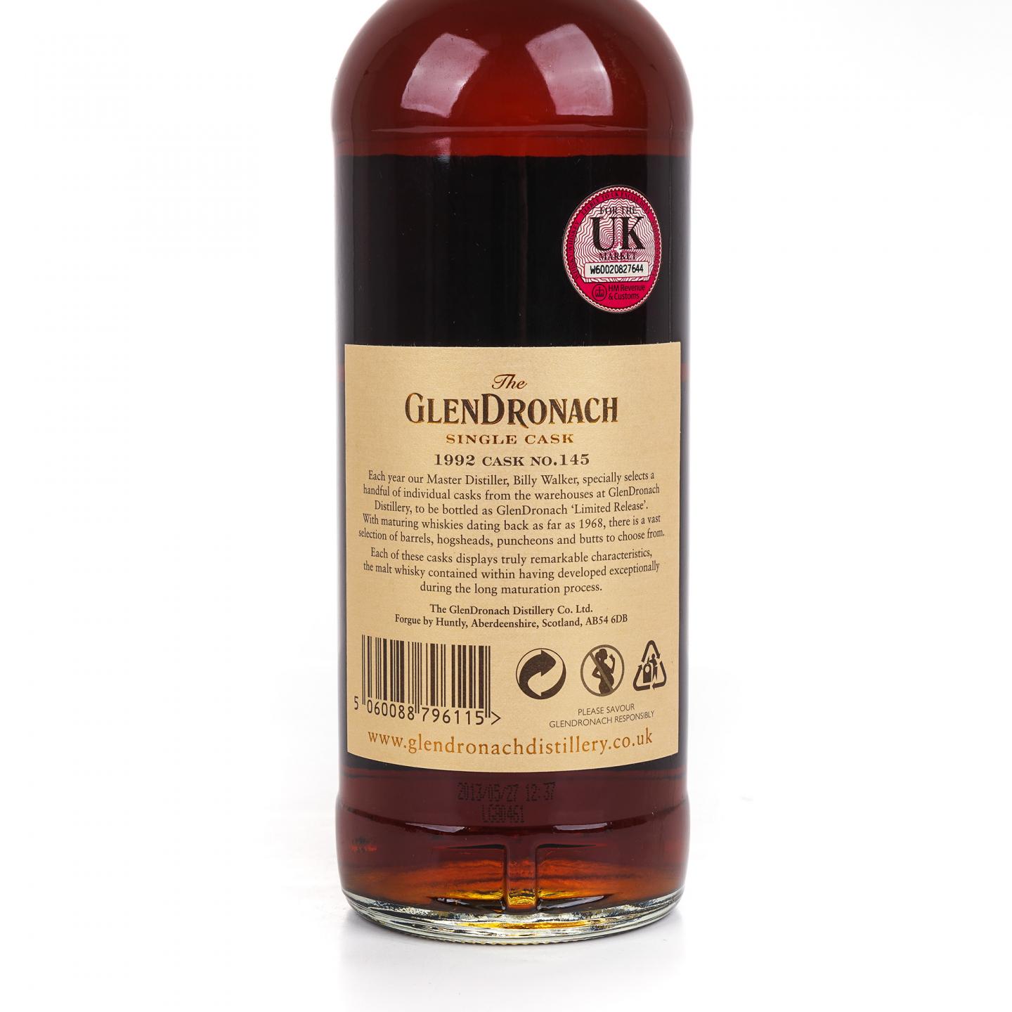 Glendronach 格兰多纳 21年 1992-2013 雪莉单桶#145