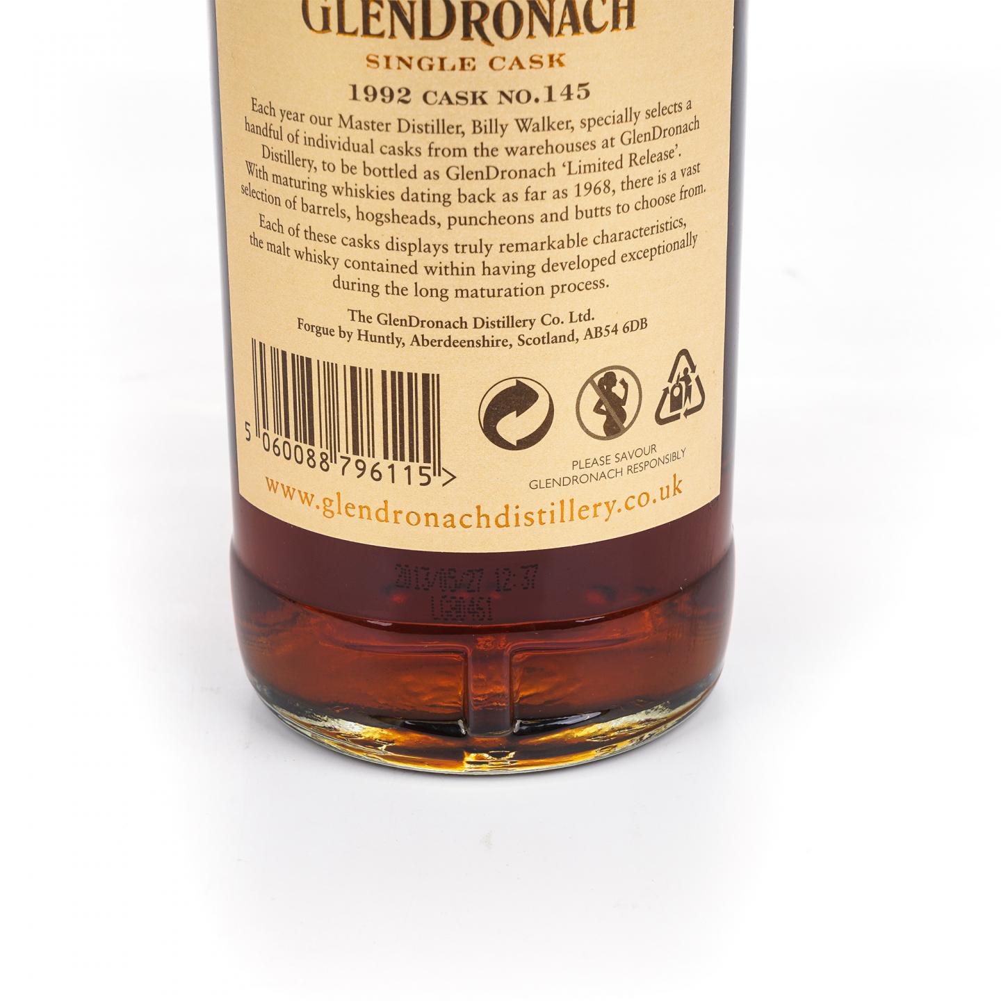 Glendronach 格兰多纳 21年 1992-2013 雪莉单桶#145