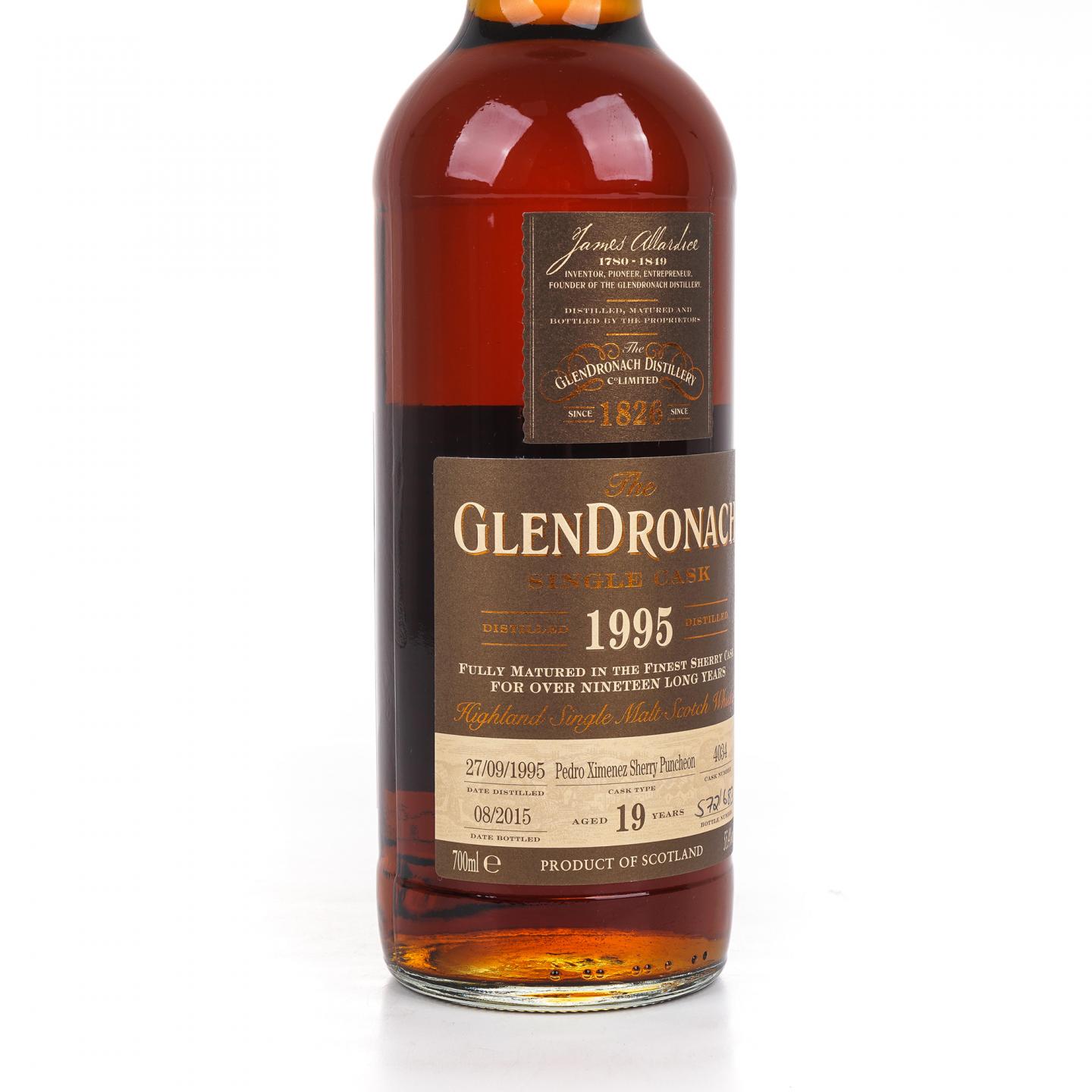 Glendronach 格兰多纳 19年 1995-2015 雪莉单桶#4034