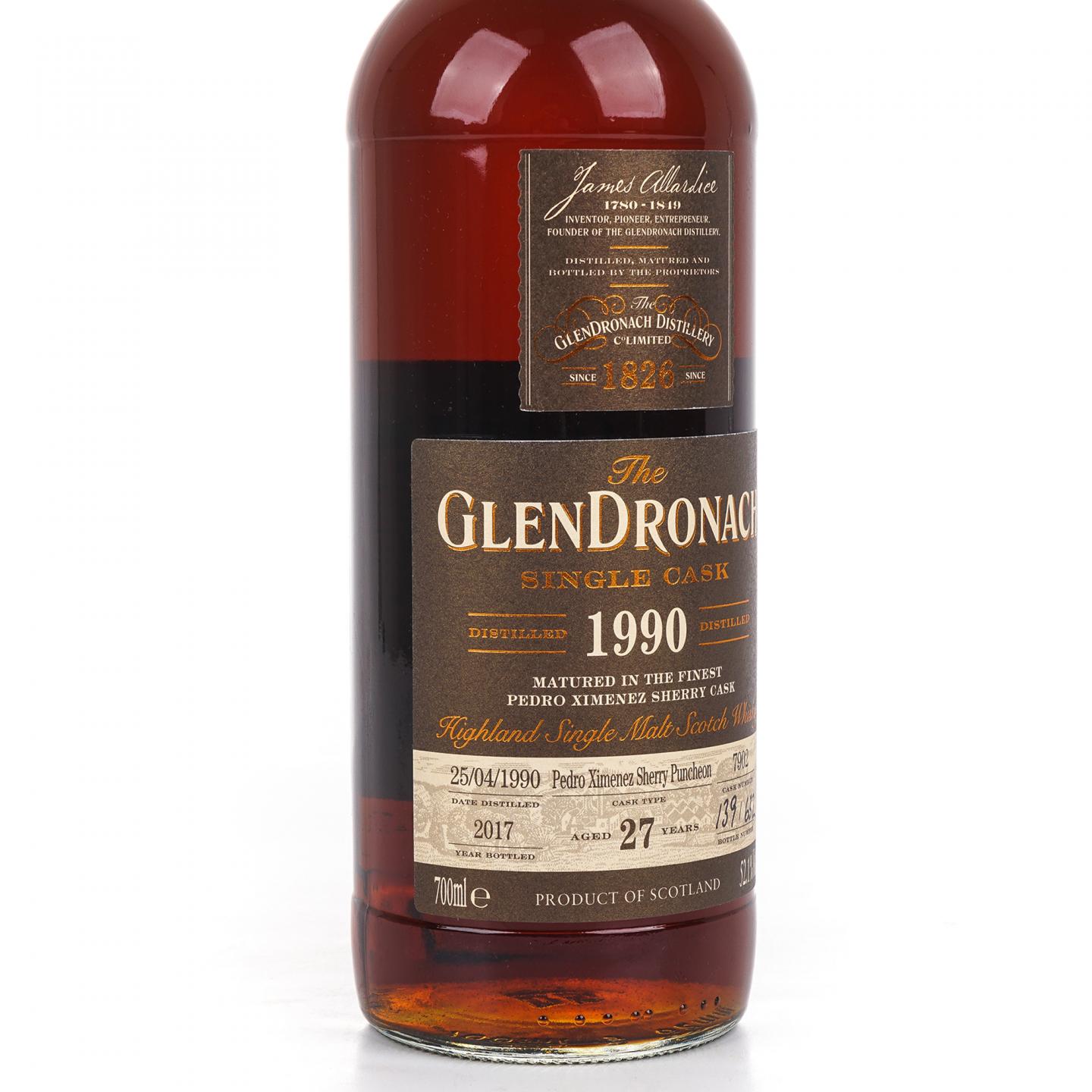 Glendronach 格兰多纳 27年 1990-2017 雪莉单桶#7902