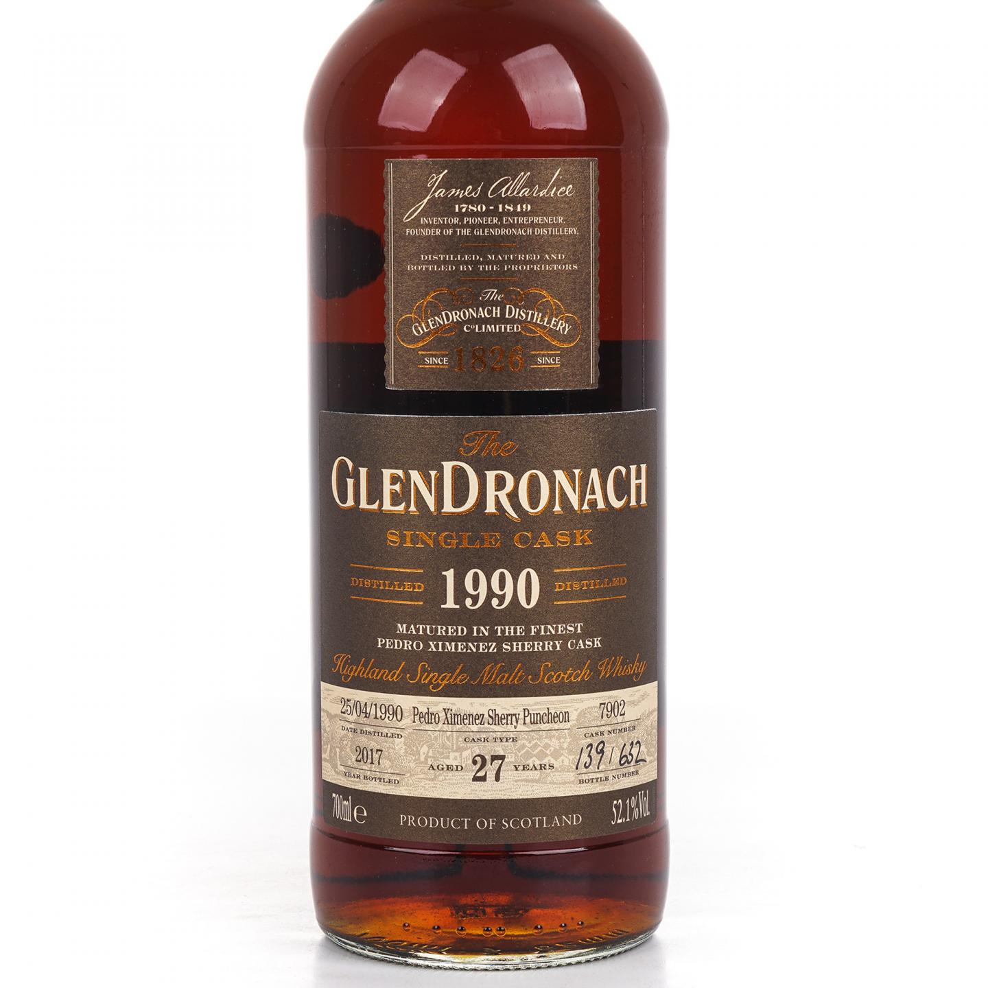 Glendronach 格兰多纳 27年 1990-2017 雪莉单桶#7902