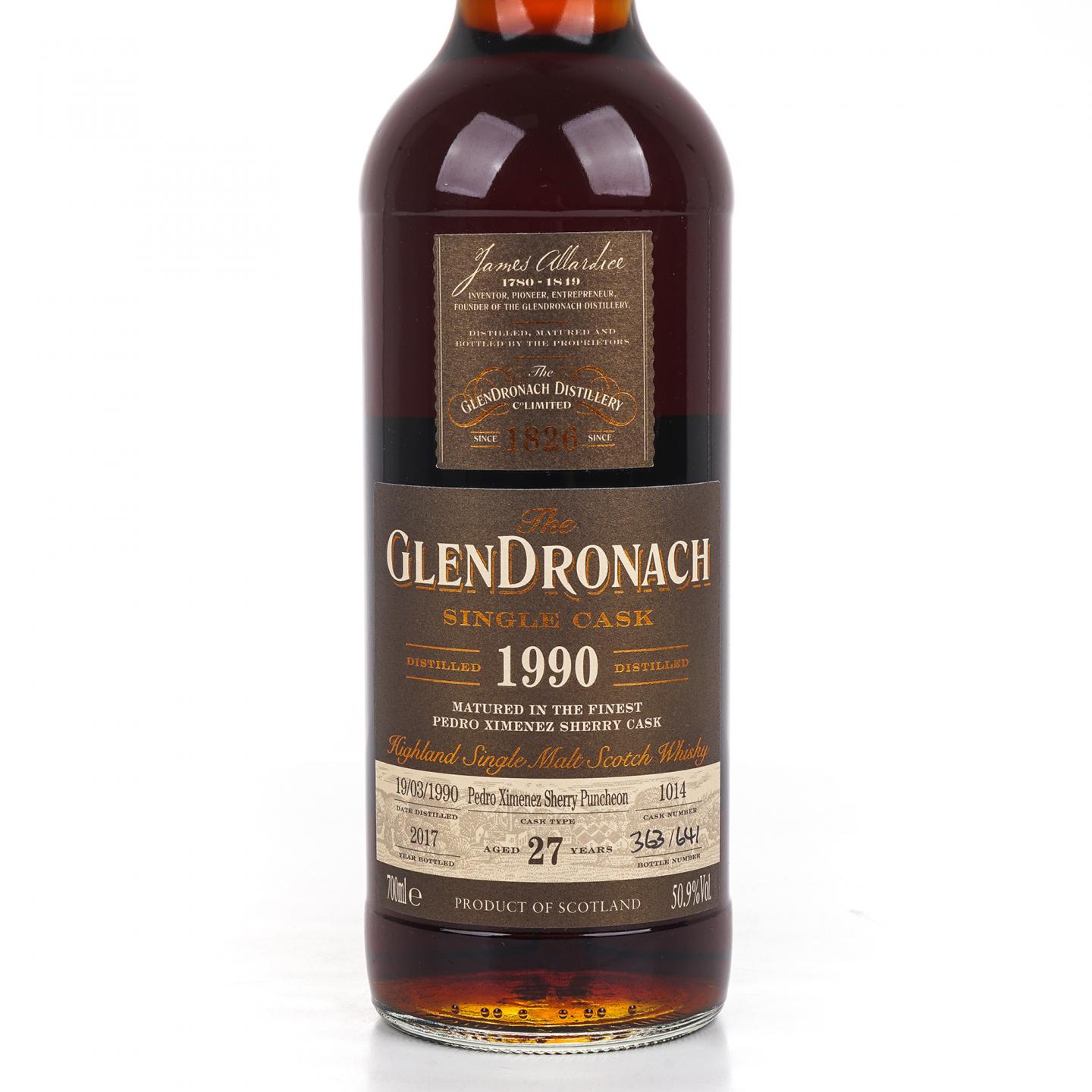 Glendronach 格兰多纳 27年 1990-2017 雪莉桶#1014
