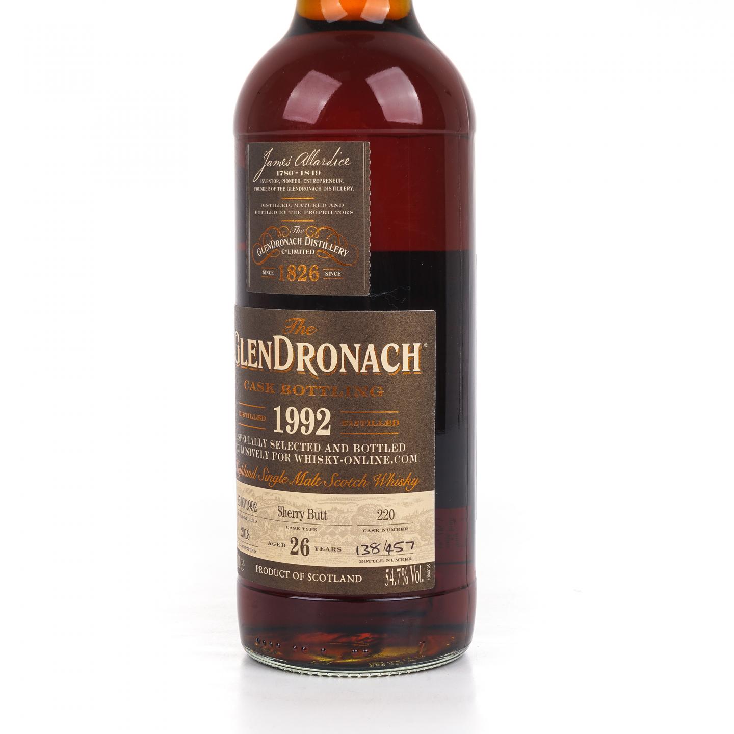 Glendronach 格兰多纳 26年 1992-2018 雪莉桶#220
