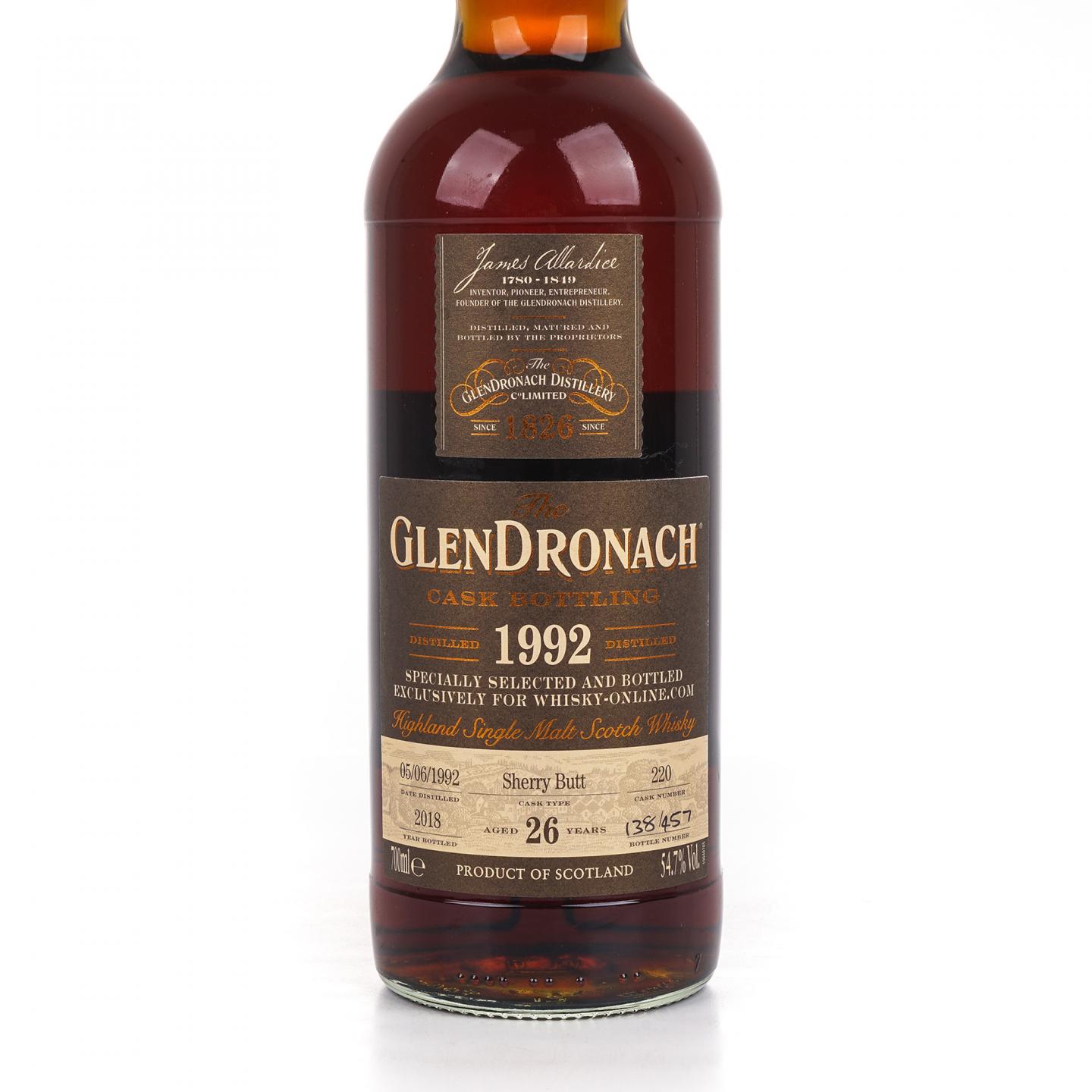 Glendronach 格兰多纳 26年 1992-2018 雪莉桶#220