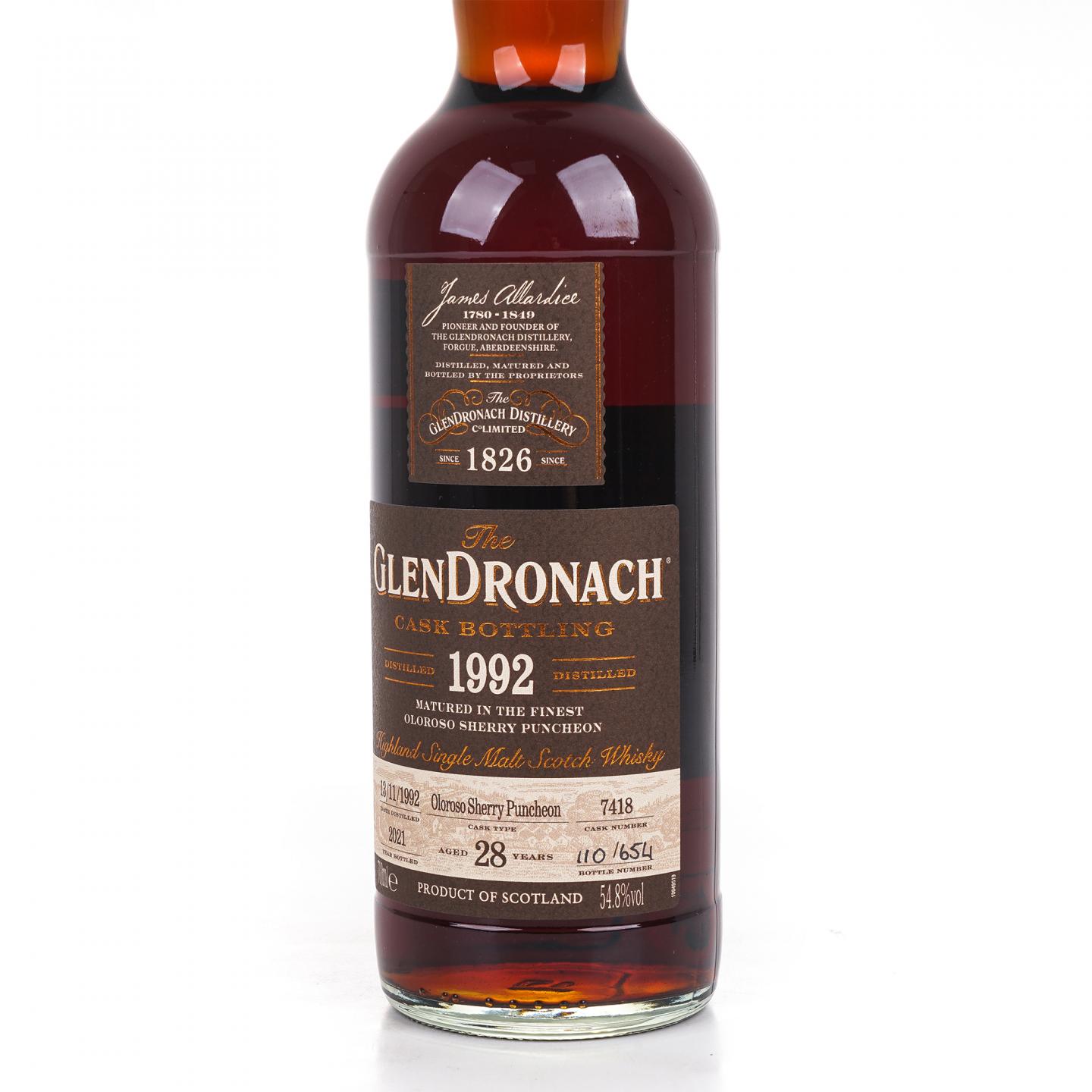 Glendronach 格兰多纳 28年 1992-2021 雪莉桶#7418