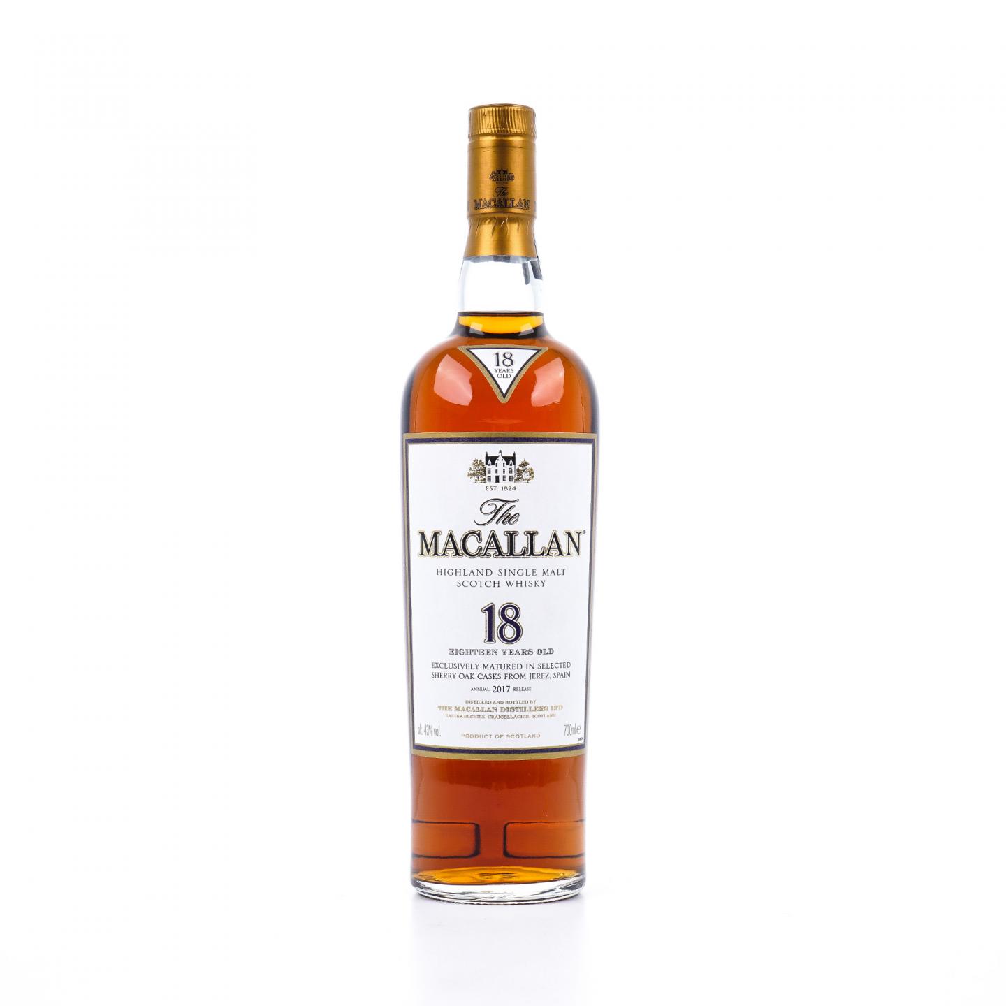 Macallan 麦卡伦 18年 2017 雪莉桶 700ml 43%Vol.